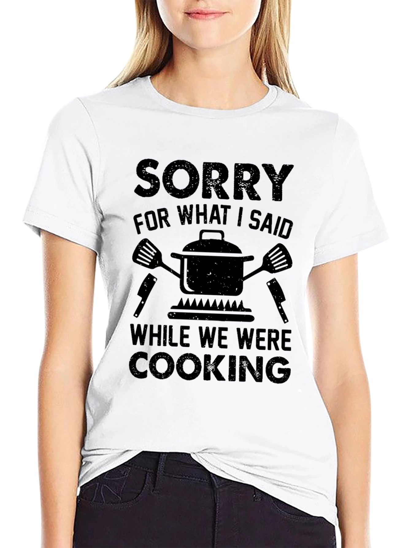 Black Sorry For What I Said Cooking Graphic T-Shirt view 9