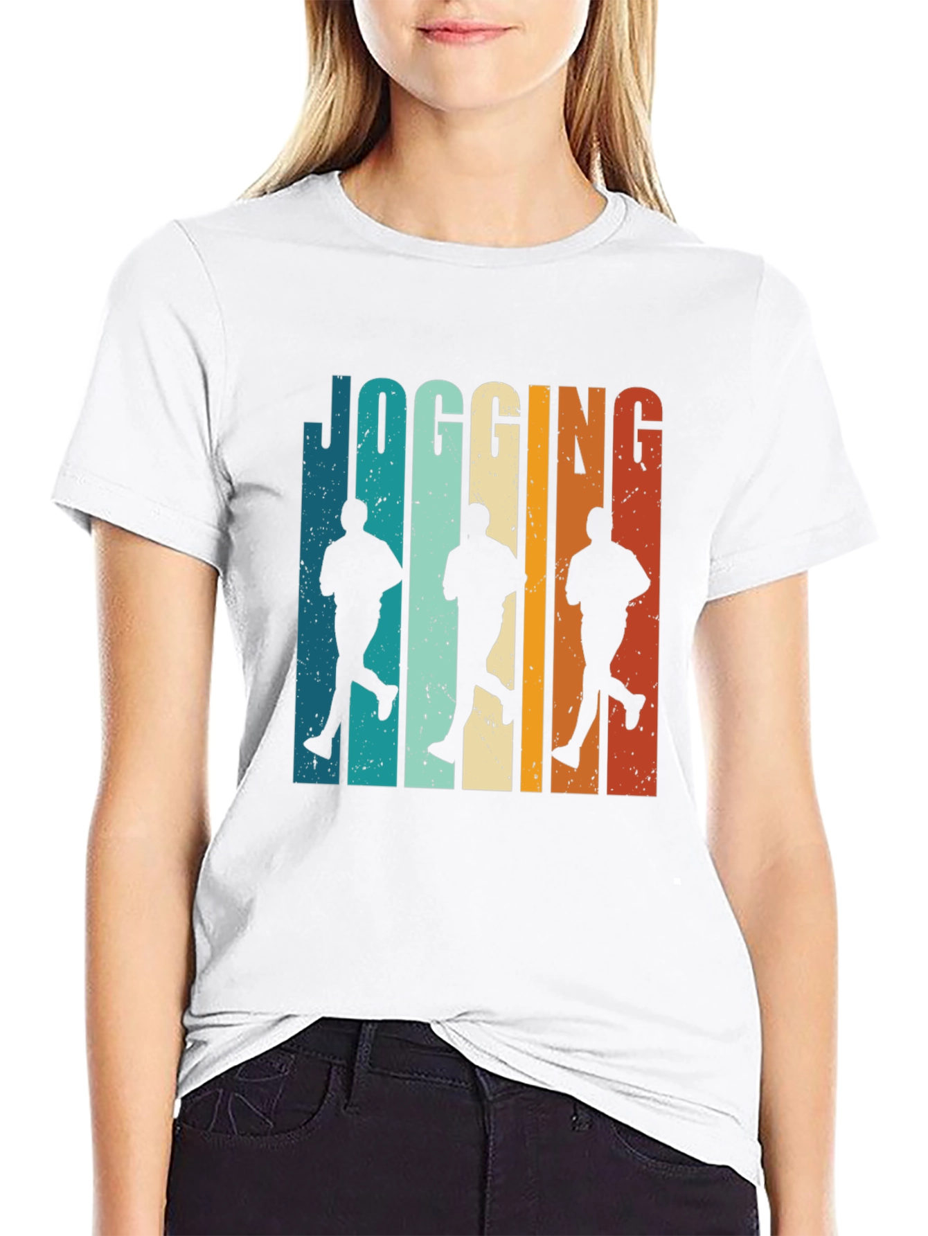Black Retro Jogging Graphic Tee - Cool Runner Design view 9