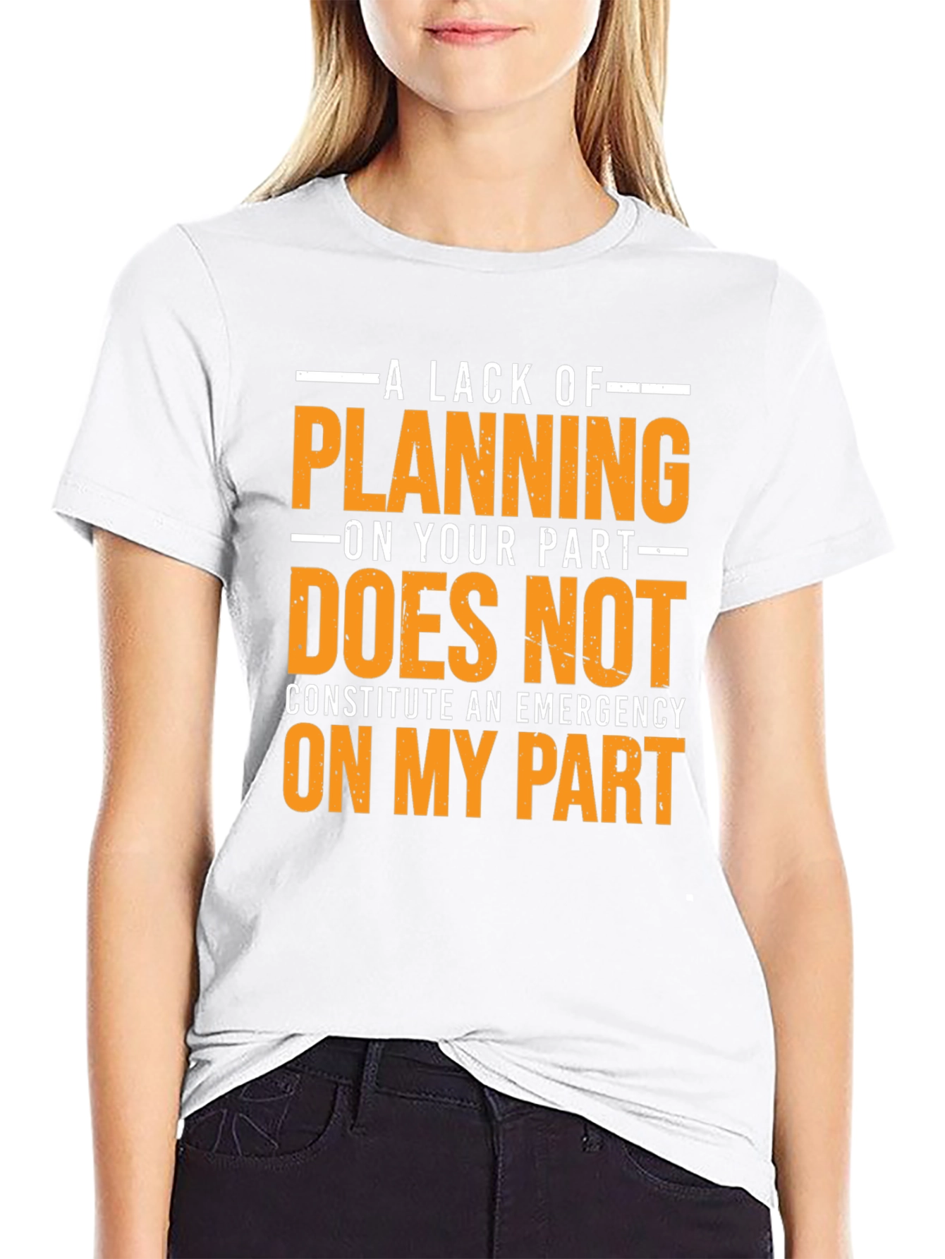 Black Funny T-Shirt: A Lack of Planning Emergency Tee view 9