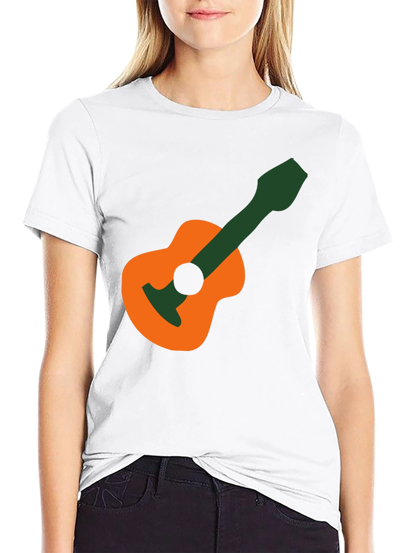 Black Guitar Graphic T-Shirt - Black Cotton Tee view 9