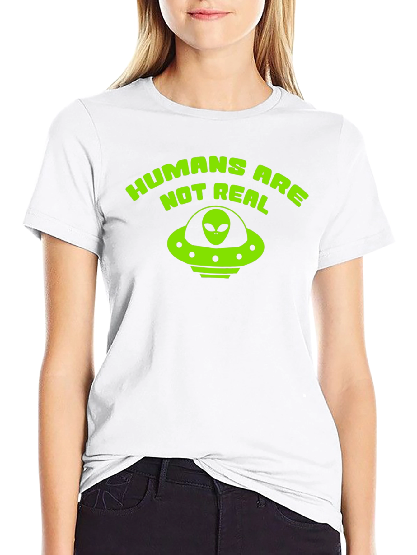 Black Humans Are Not Real Alien UFO T-Shirt view 9