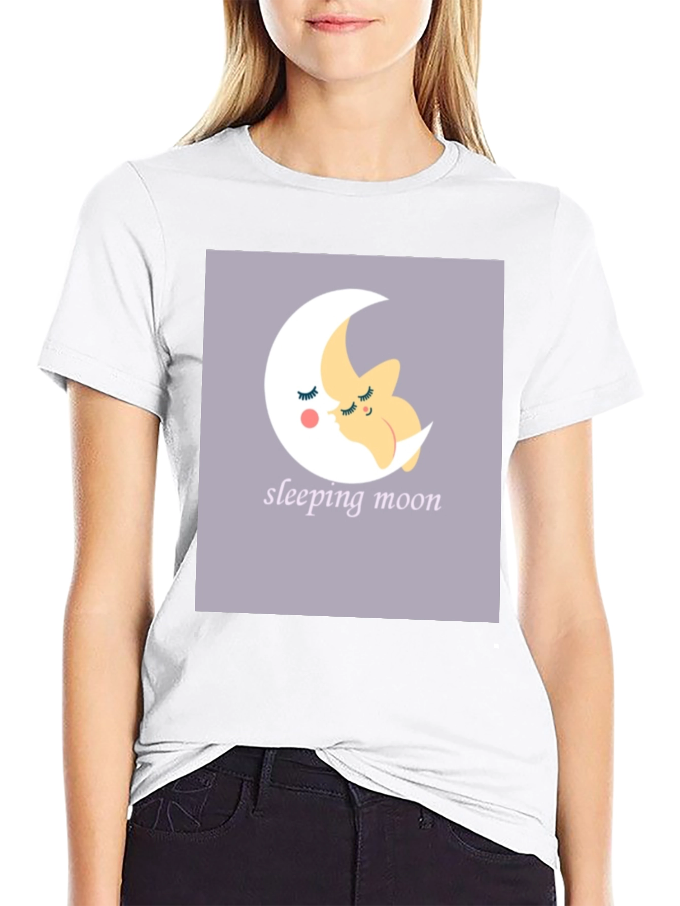 Black Sleeping Moon Graphic Tee - Stylish Comfort view 9