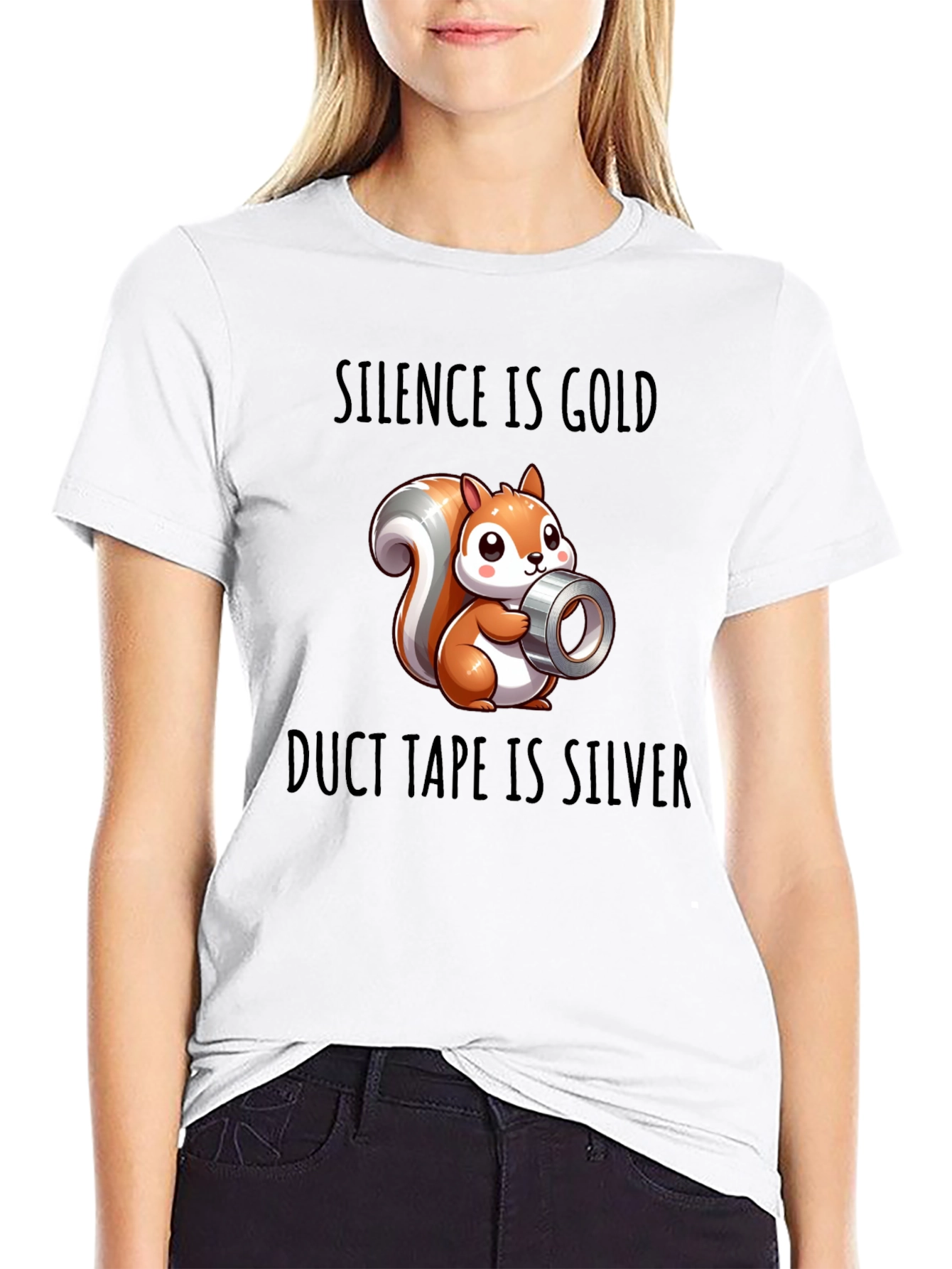 Silence is Gold Duct Tape is Silver Novelty T-Shirt - 9