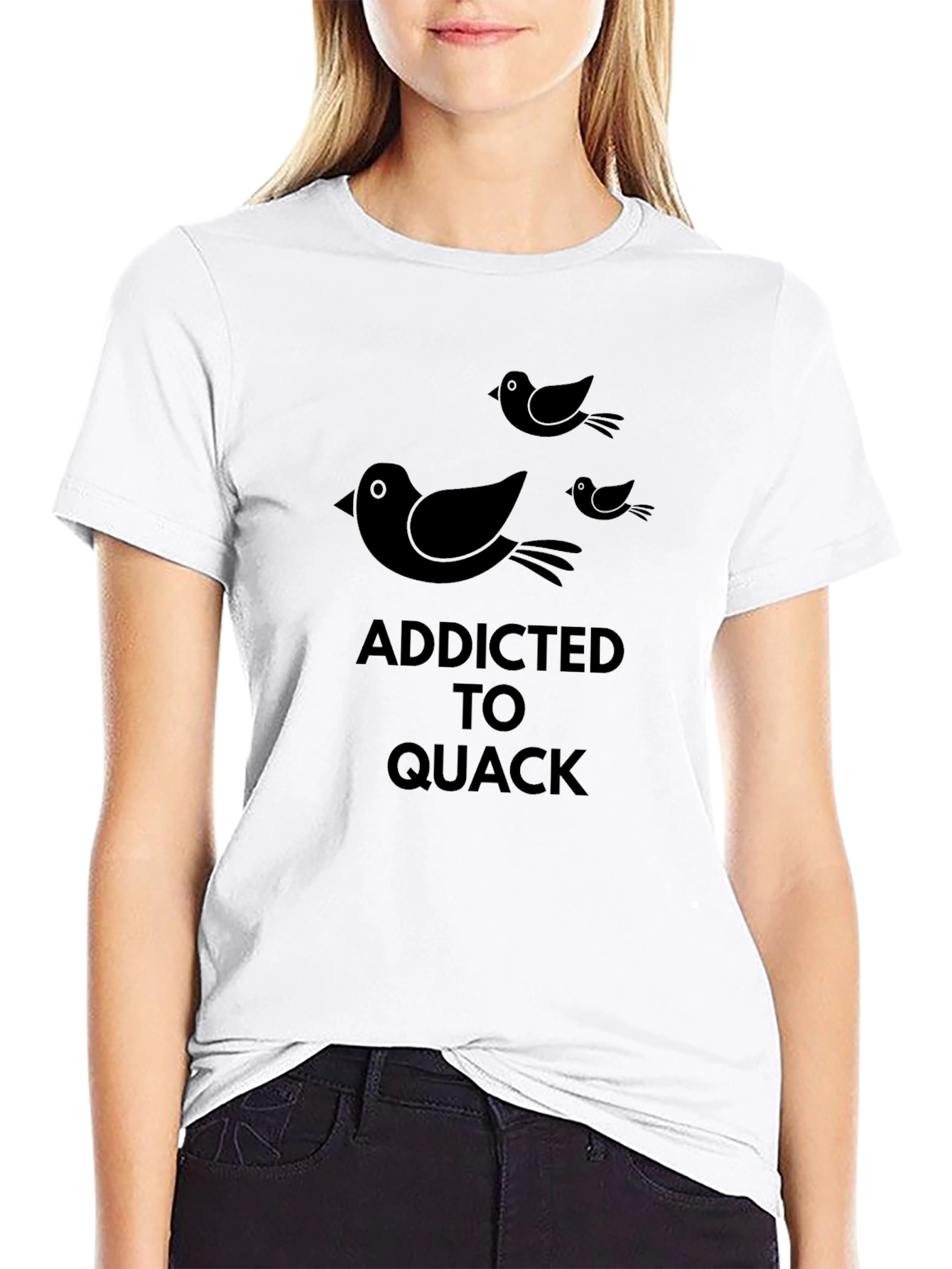 Black Addicted to Quack Black T-Shirt view 9