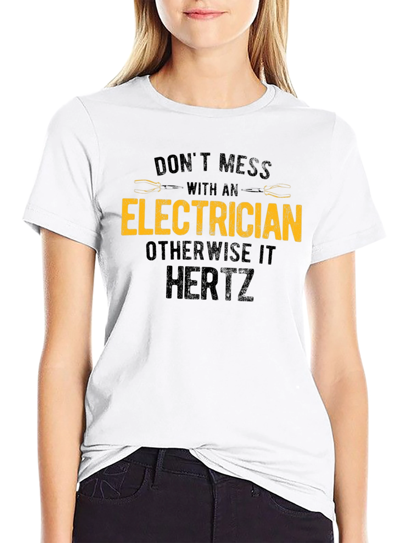 Black Electrician Warning T-Shirt - Funny Electrical Humor Tee view 9