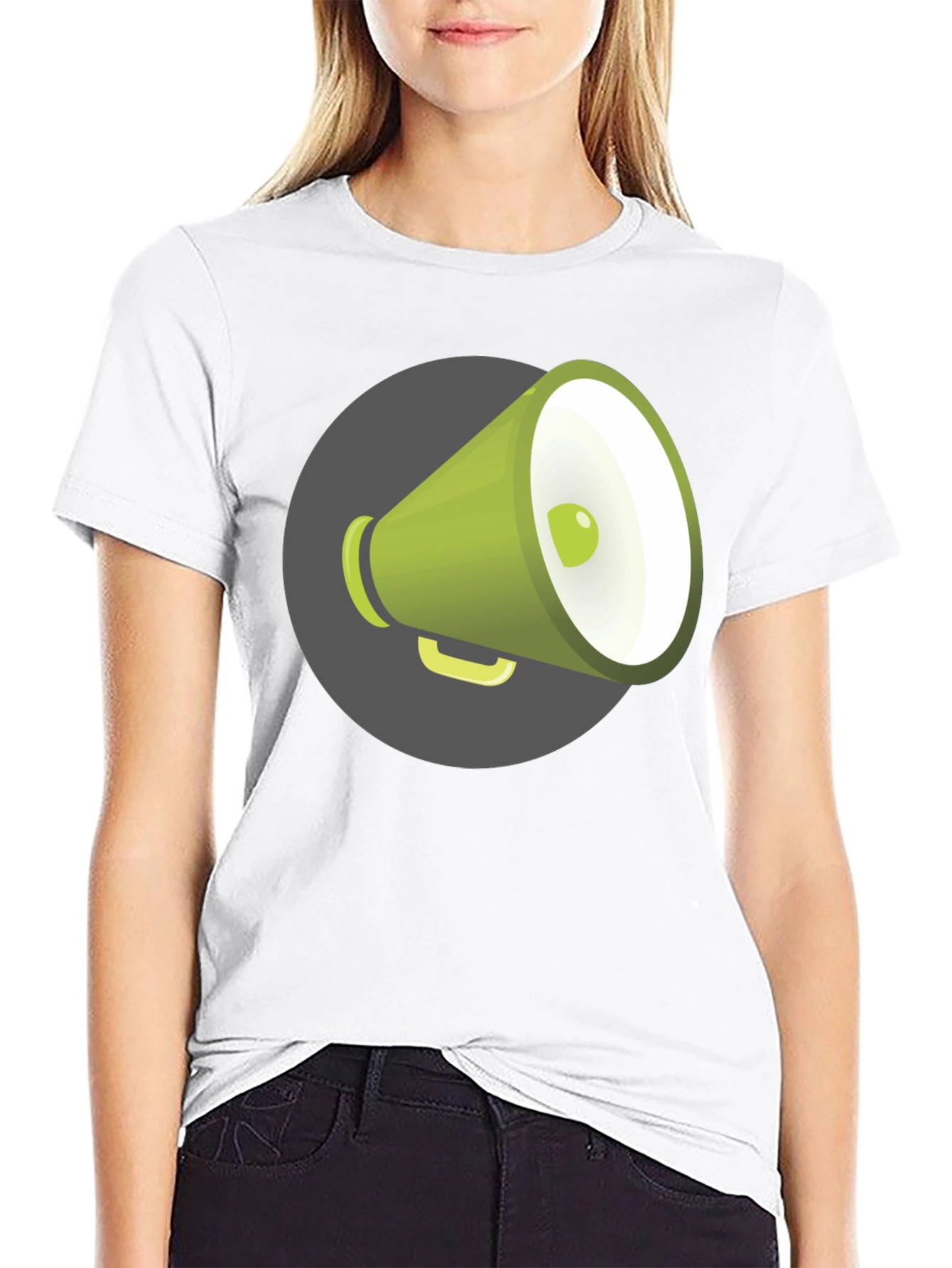 Black Megaphone Graphic Tee - Black Unisex T-Shirt view 9