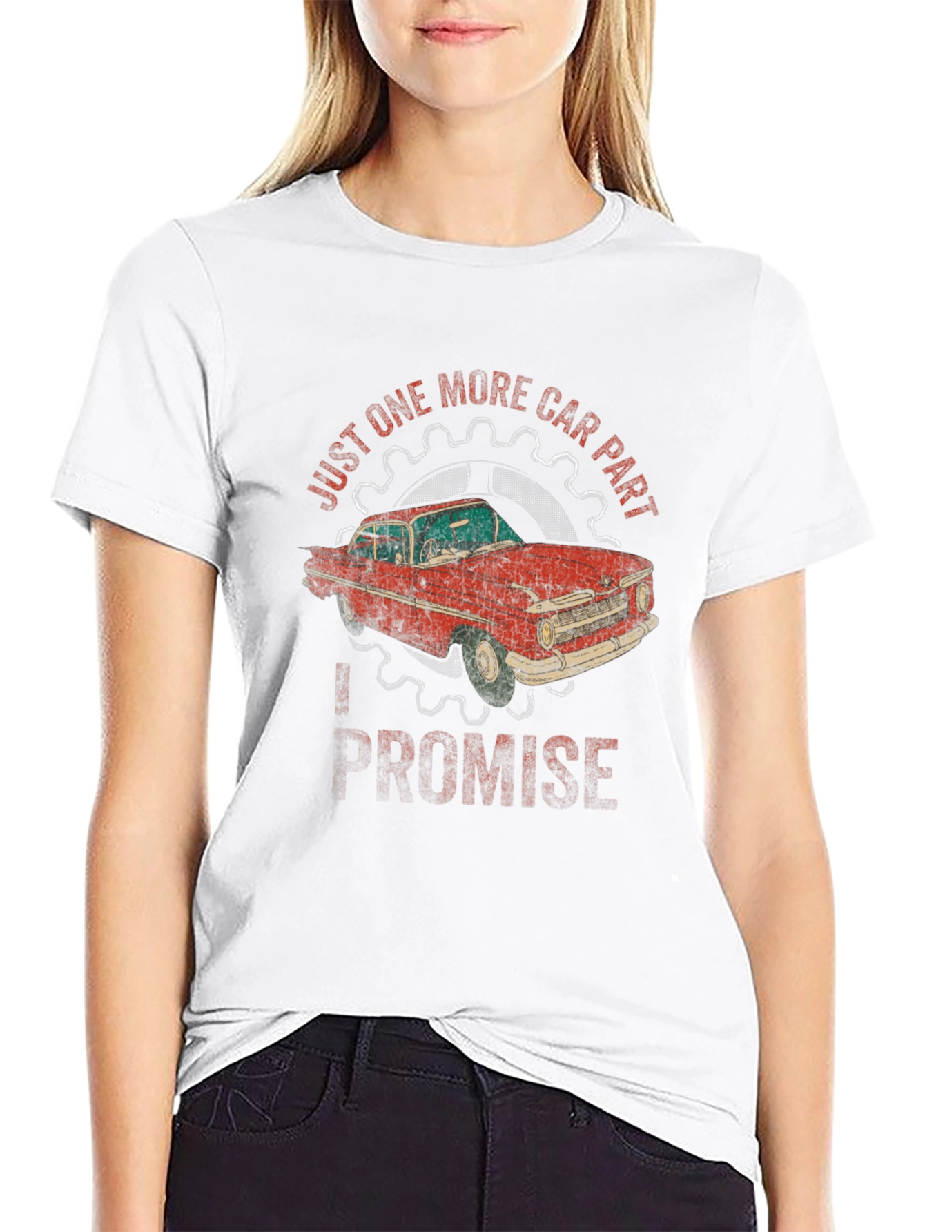 Black Just One More Car Part Promise T-Shirt view 9
