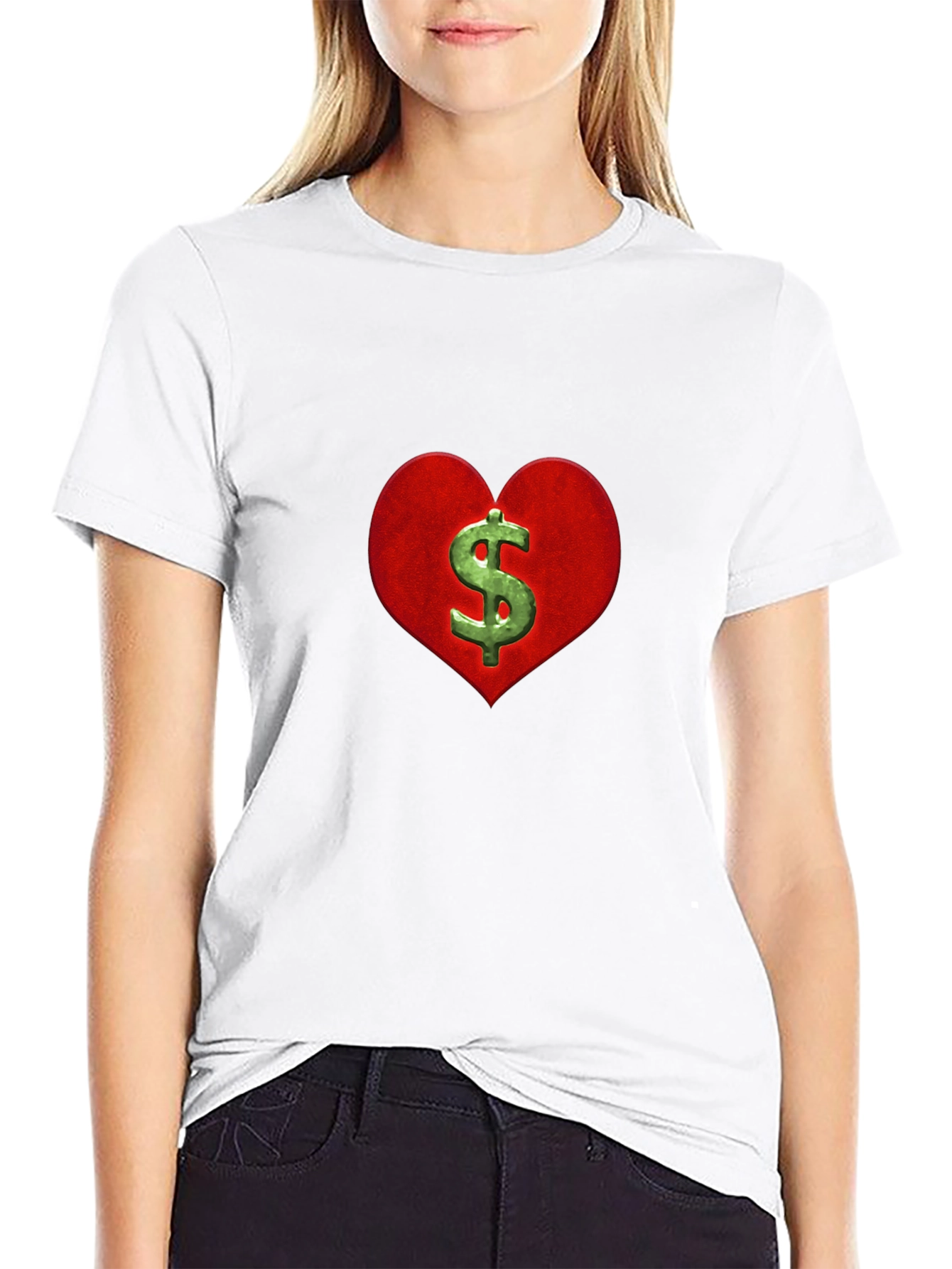 Black Heart & Money Graphic T-Shirt view 9