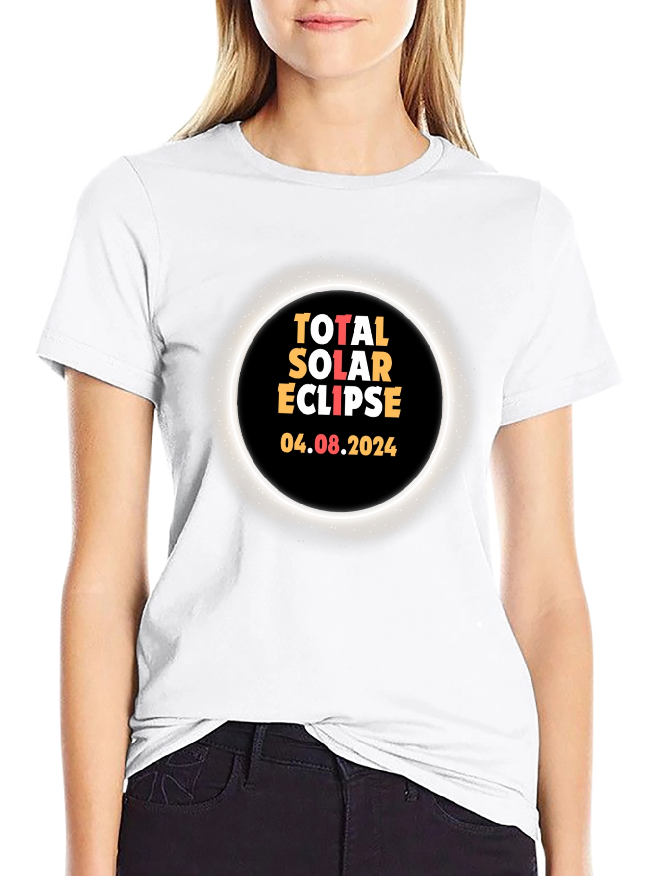 Black Total Solar Eclipse 2024 T-Shirt view 9