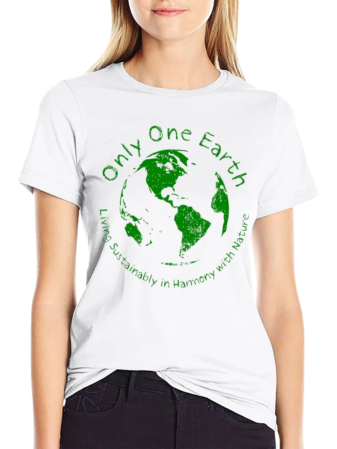 Black Eco-Friendly 'Only One Earth' Graphic T-Shirt view 9