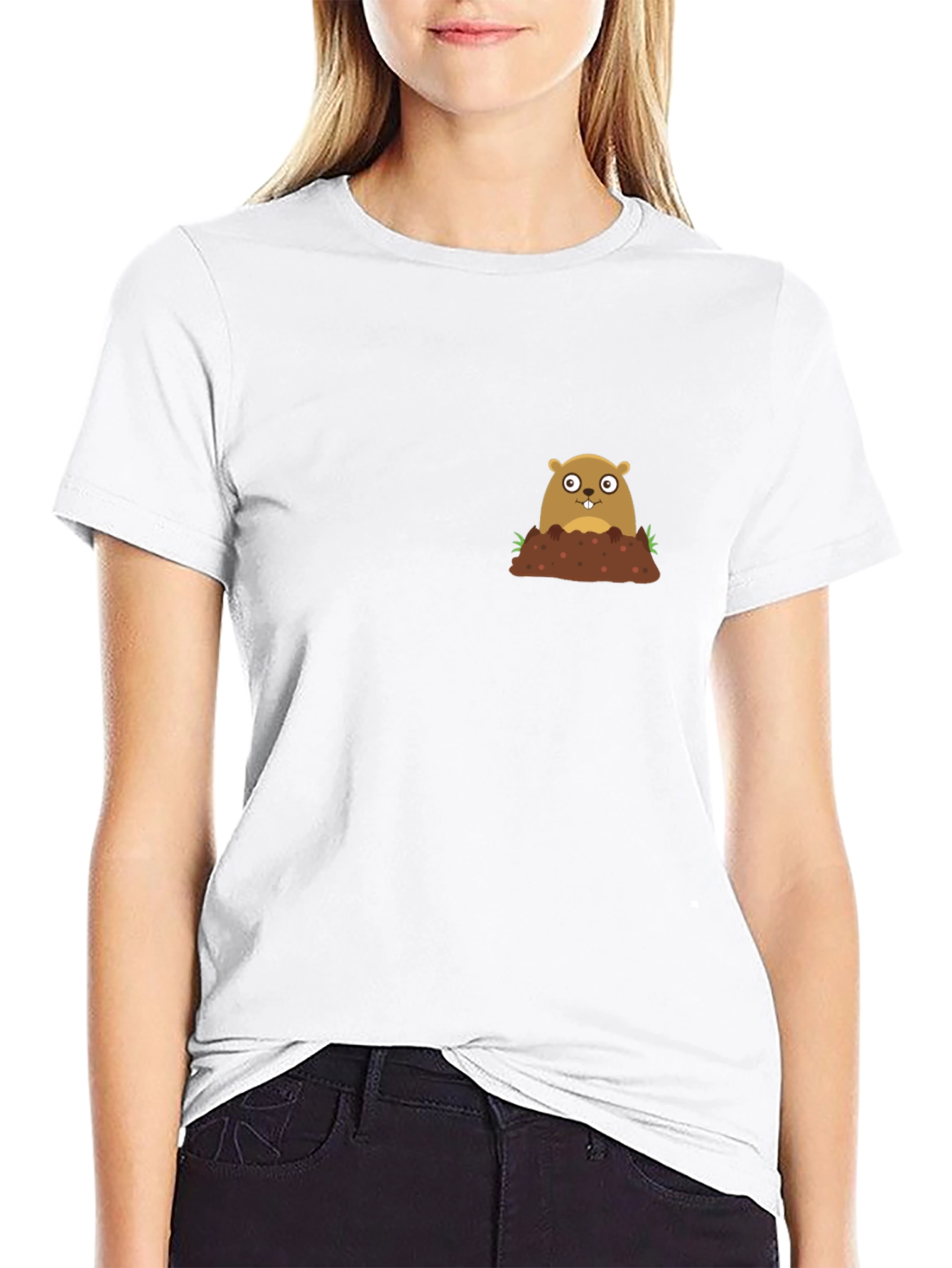 Black Groundhog Day T-Shirt - Cute Mole Graphic Tee view 9