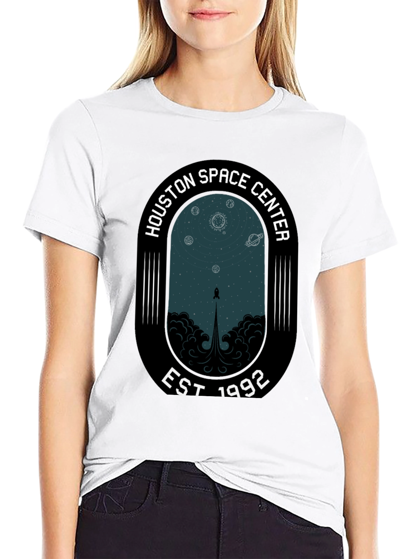 Black Houston Space Center Est 1992 Graphic Tee view 9