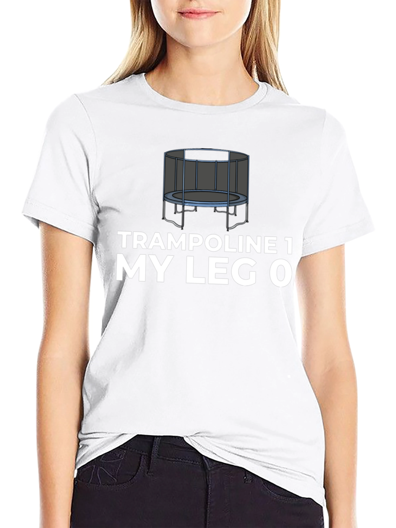 Black Trampoline Humor Graphic T-Shirt view 9