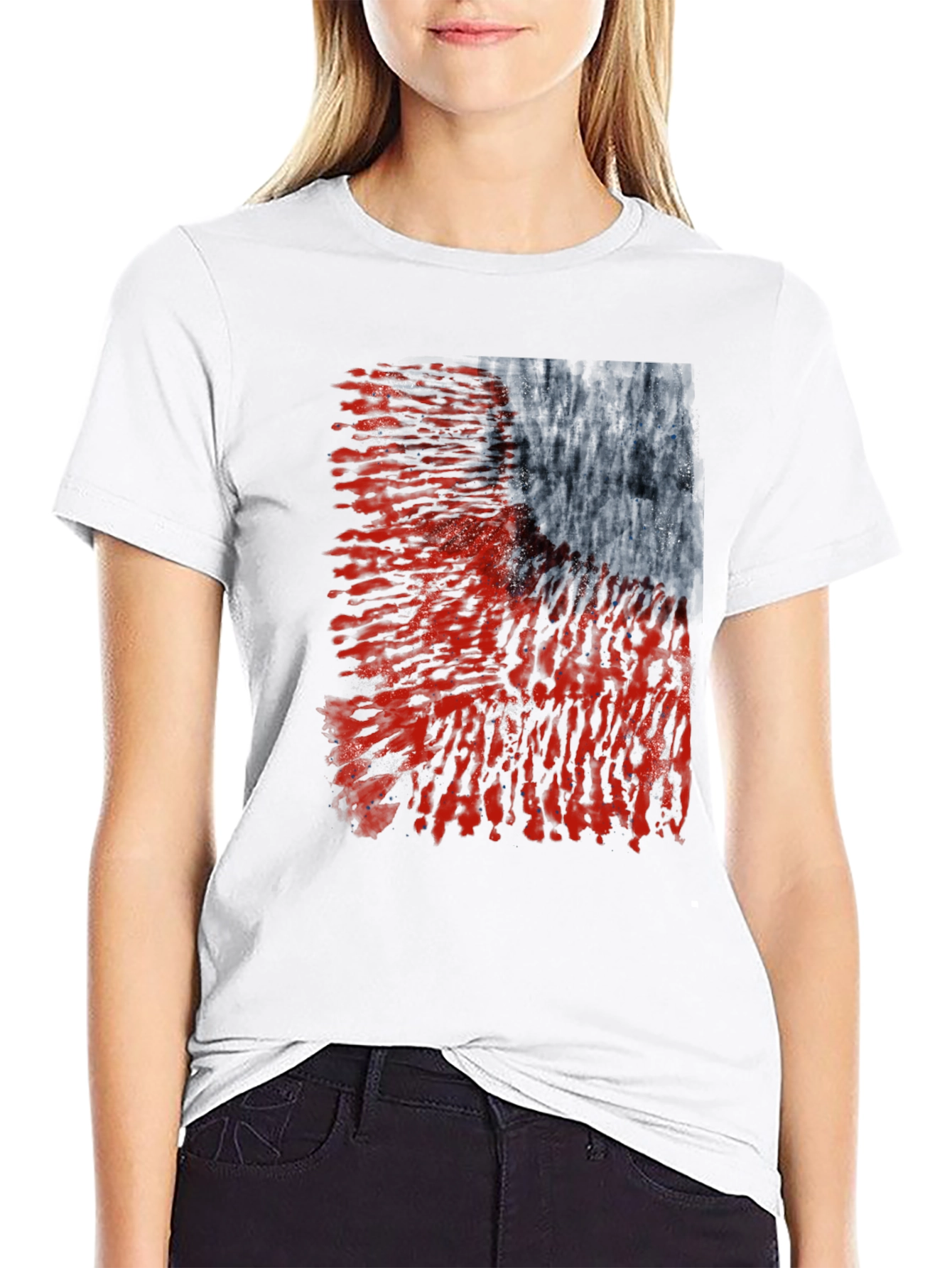 Black Abstract Graphic Black T-Shirt view 9