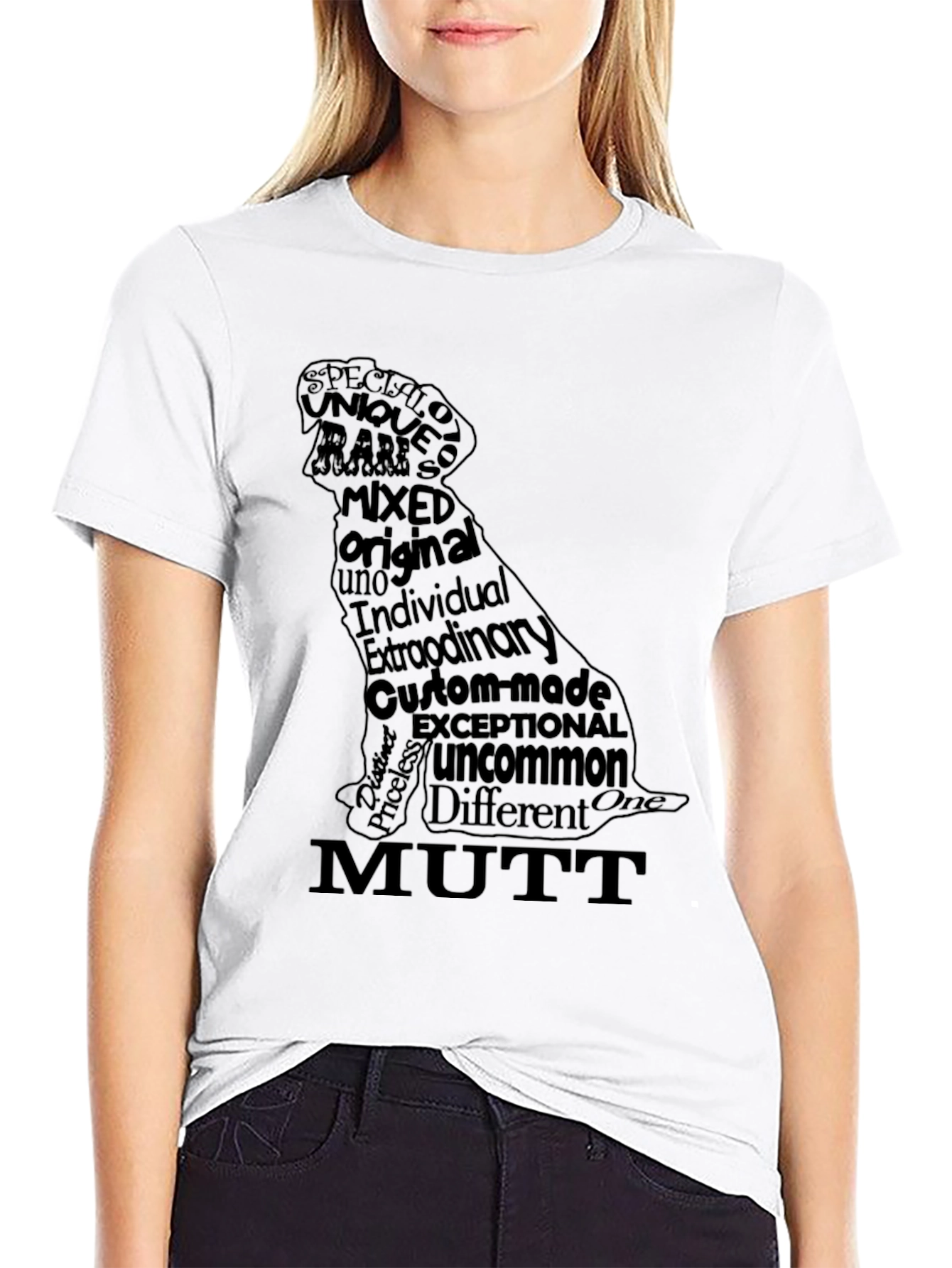 Black Dog Breed Word Art T-Shirt - Mutt view 9