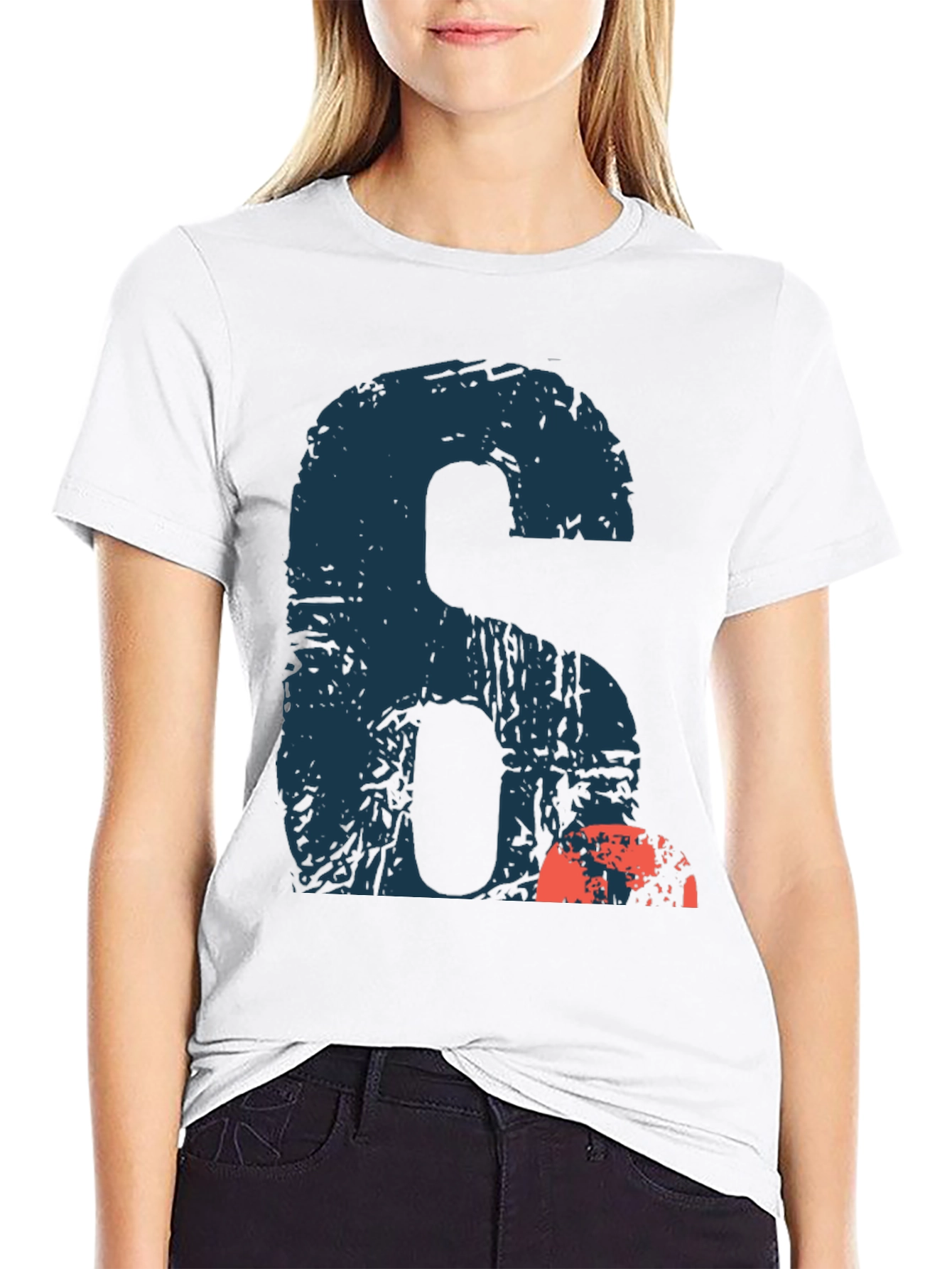 Black Graphic Number Six T-Shirt - Casual Wear view 9