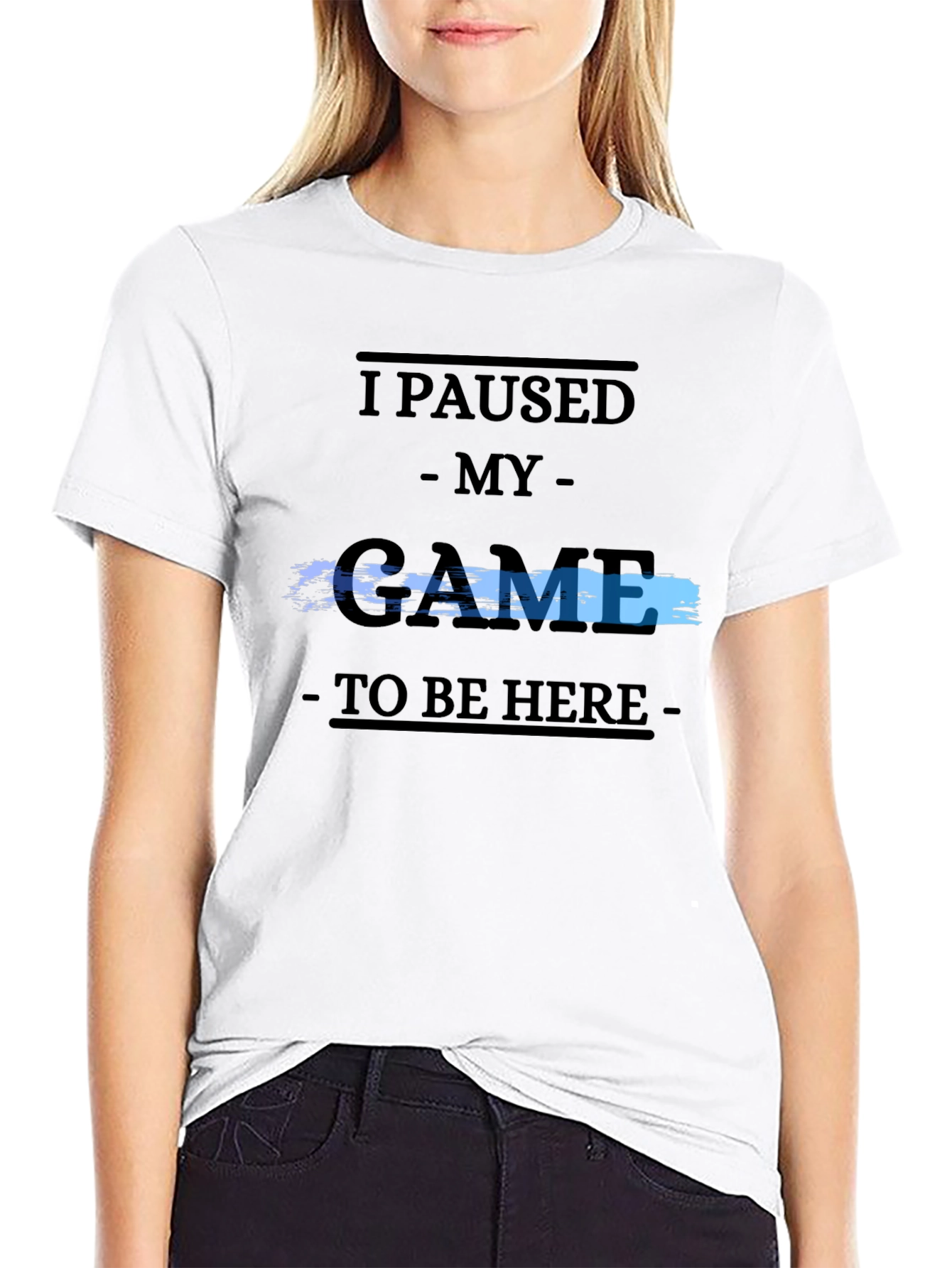 Black Gamer Tee: "I Paused My Game" view 9