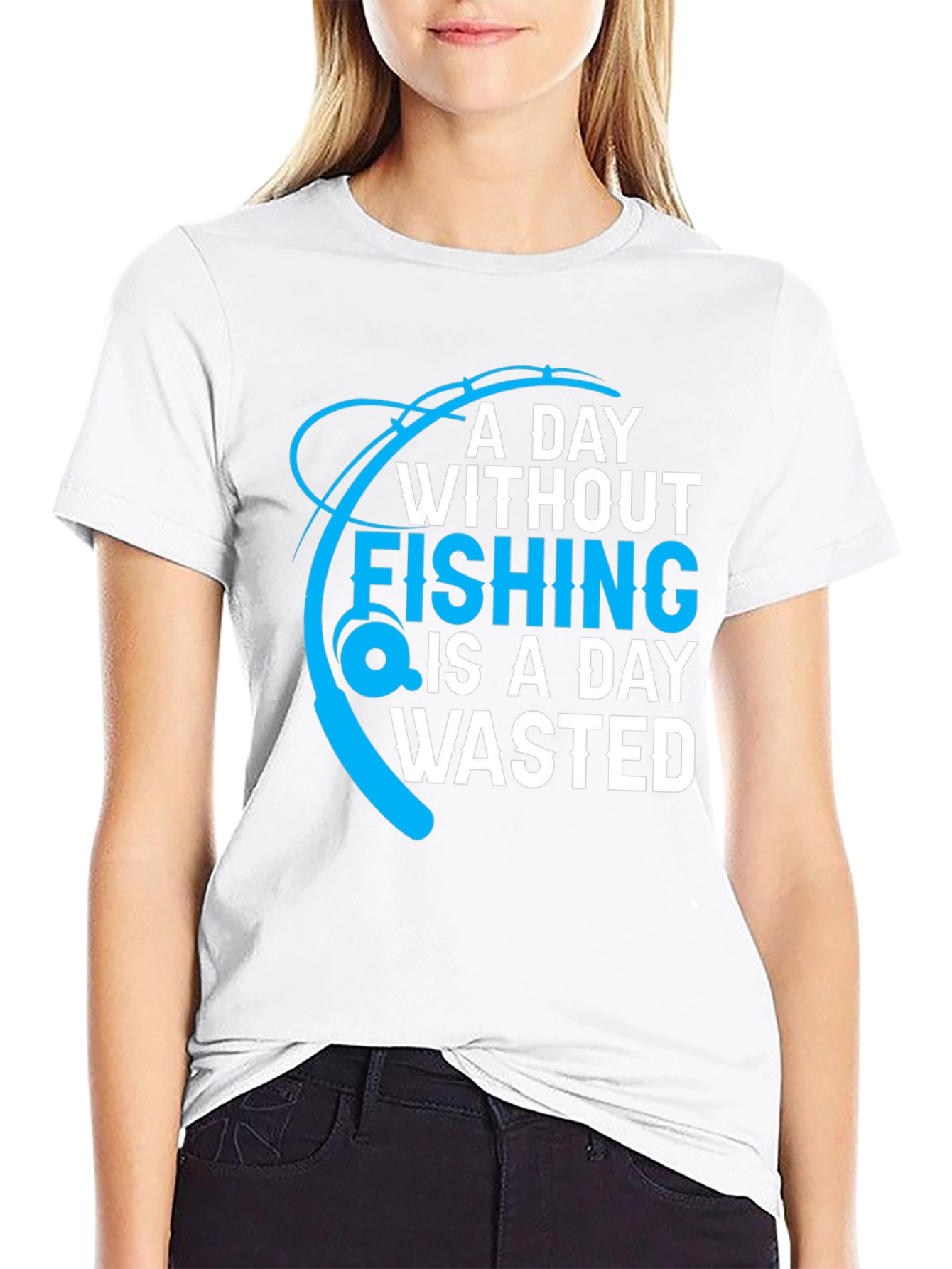 Black Fishing T-Shirt: A Day Without Fishing is a Day Wasted view 9
