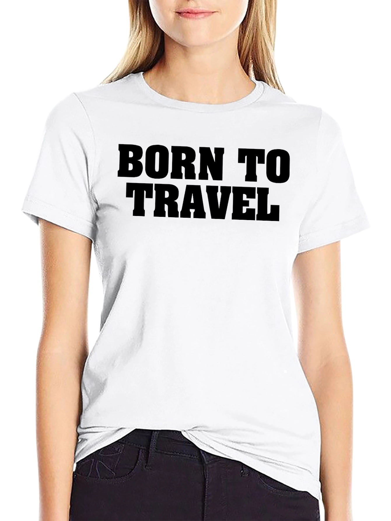 Black Born To Travel T-Shirt | Adventure Ready view 9