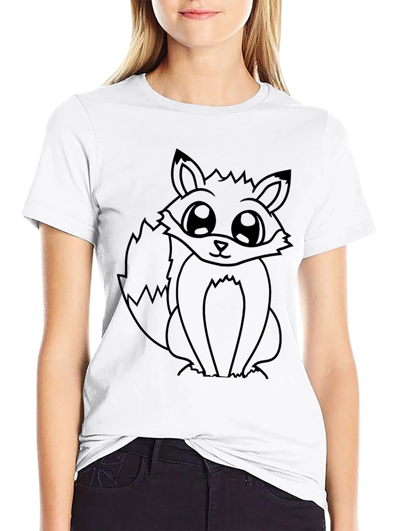 Black Fox Graphic Black T-Shirt - Unisex Casual Tee view 9