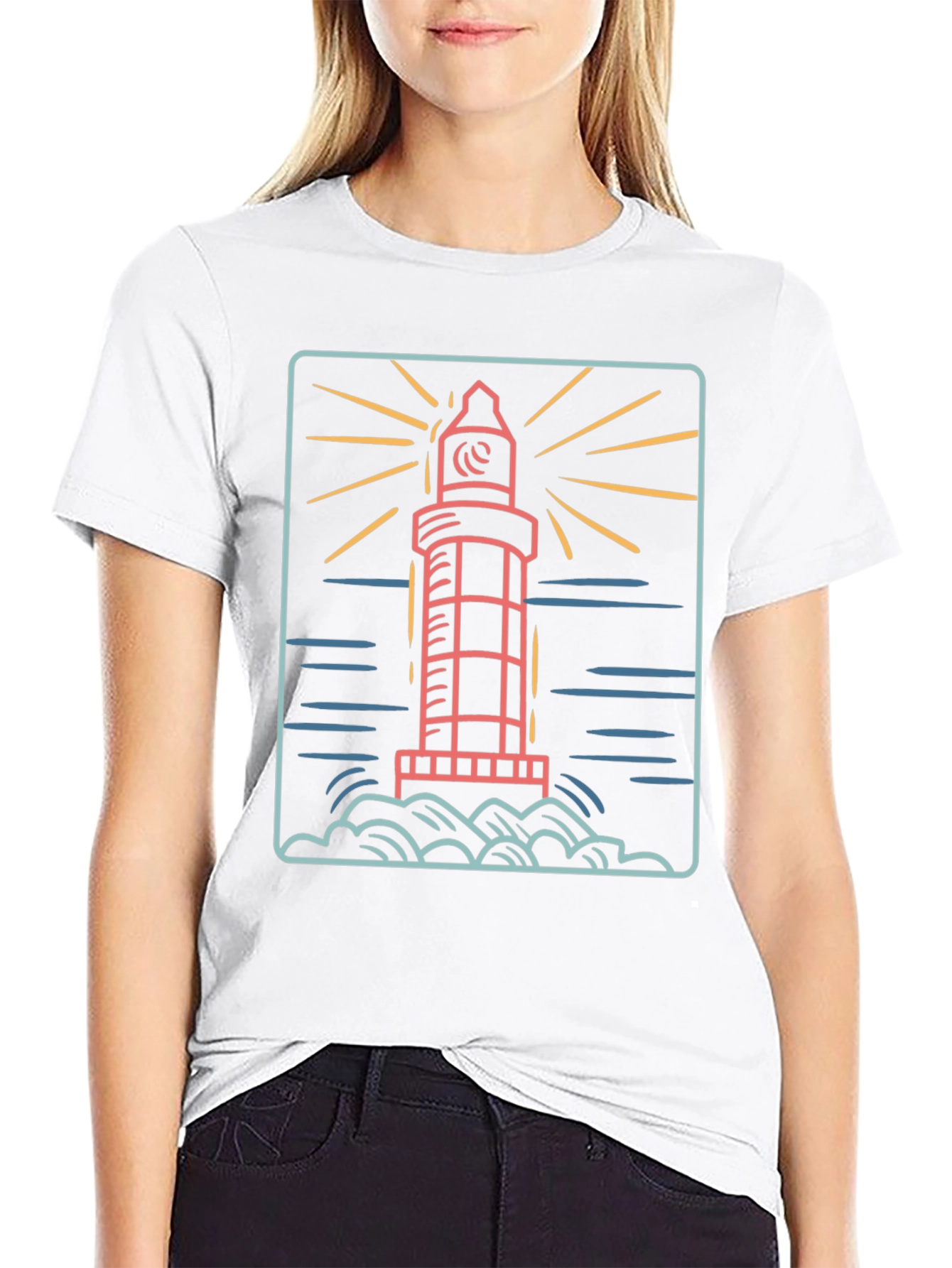 Lighthouse Graphic Tee - Retro Nautical Style - 9