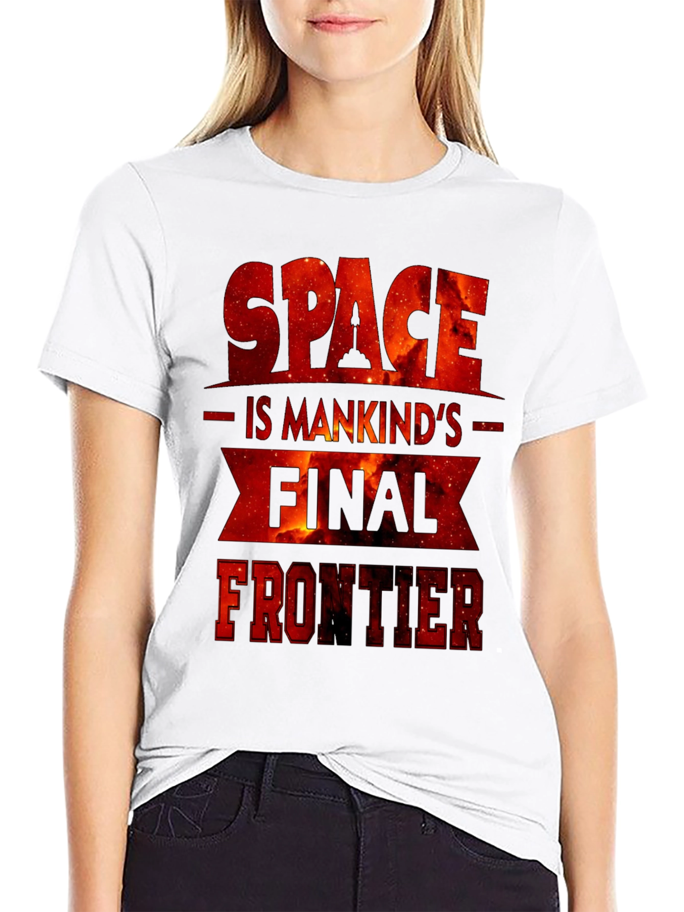 Black Space is Mankind's Final Frontier Graphic Tee view 9