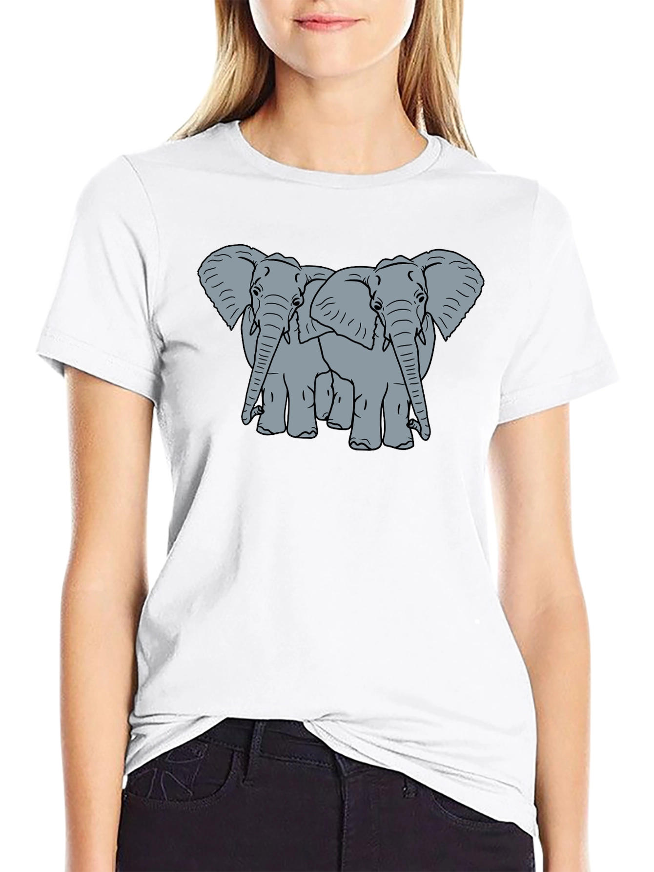 Black Elephant Graphic Tee - Black Cotton Blend view 9