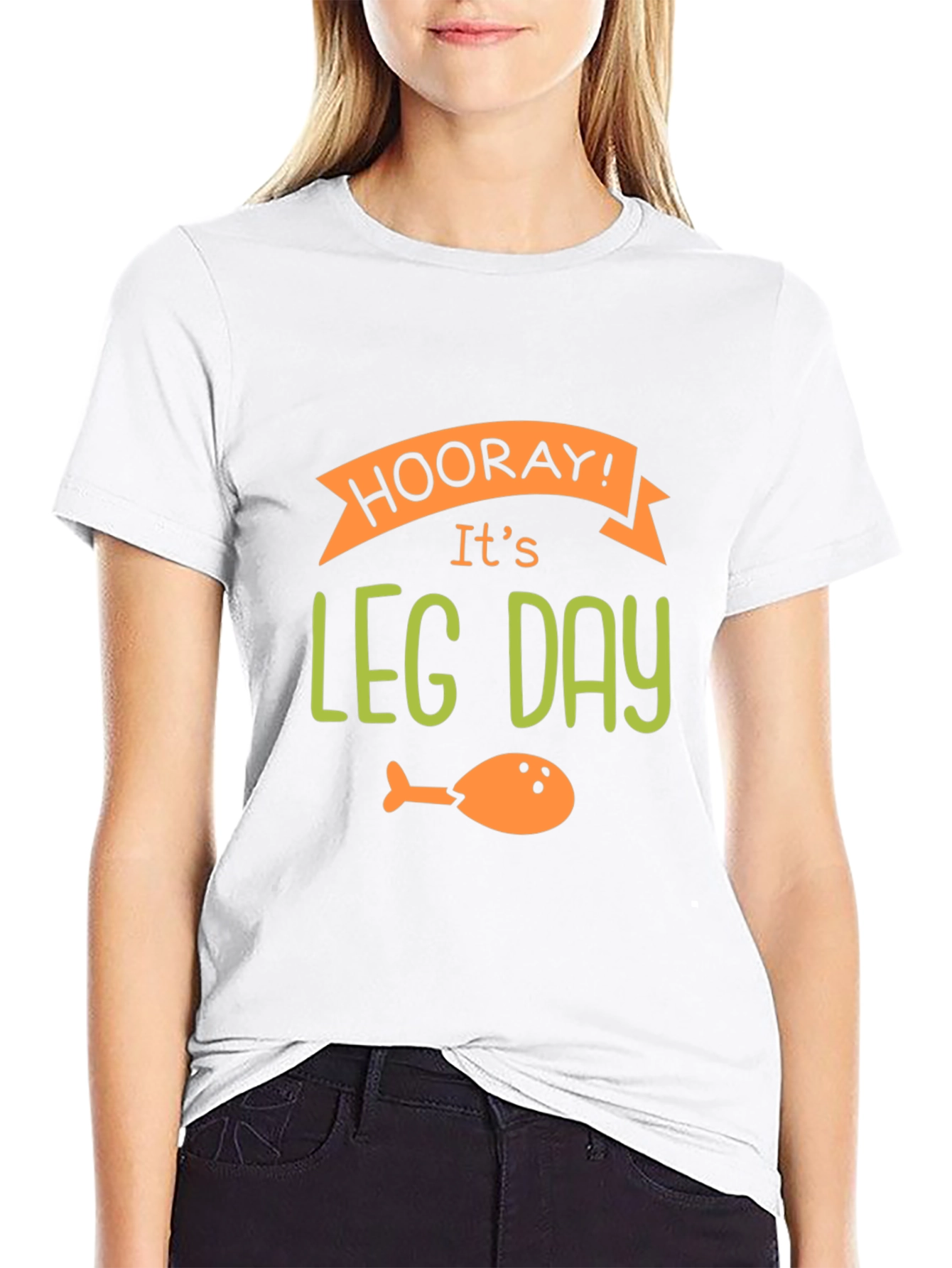 Black Hooray It's Leg Day Graphic T-Shirt view 9