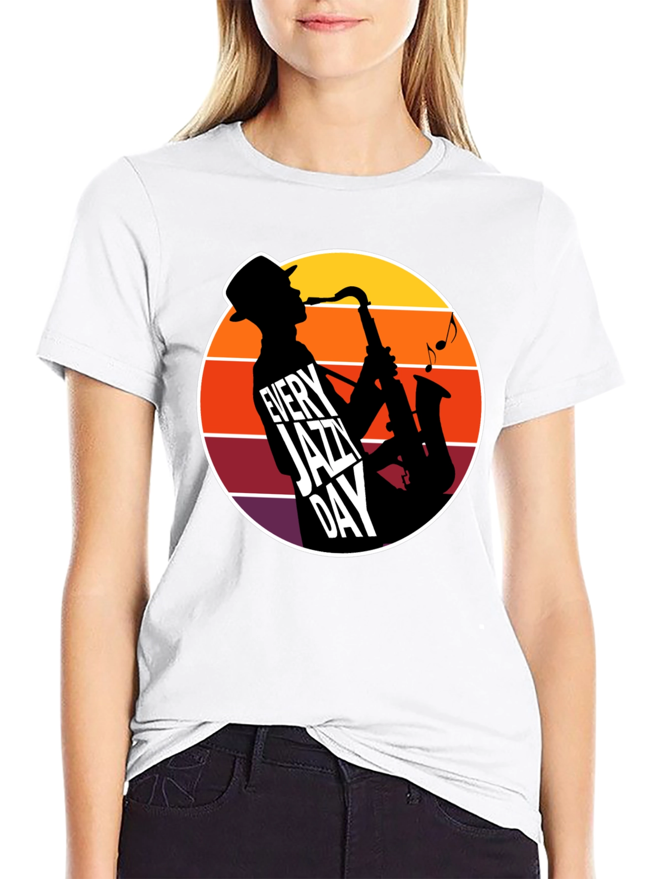 Black Every Jazz Day T-Shirt - Music Lover Tee view 9