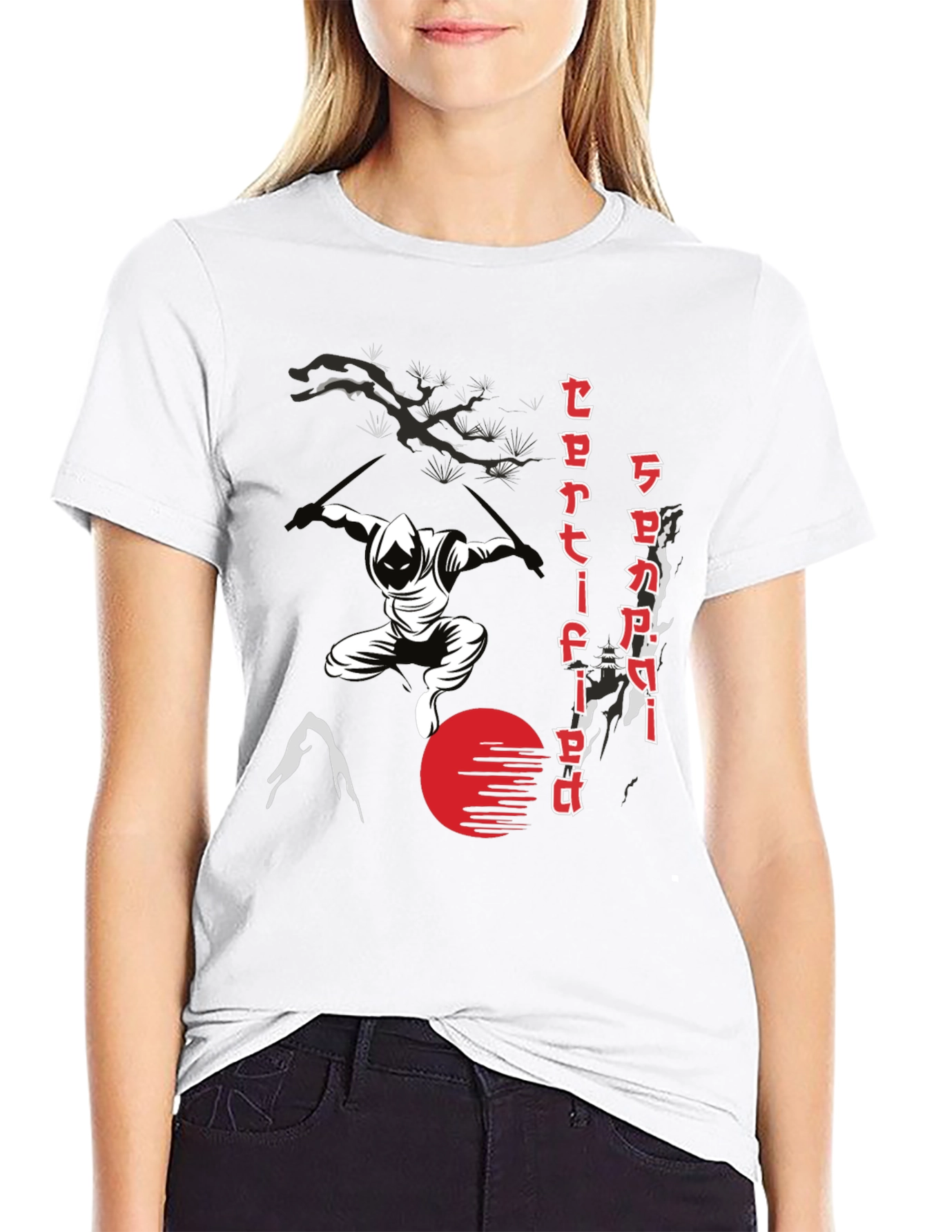 Black Samurai Certified Ninja Graphic T-Shirt view 9