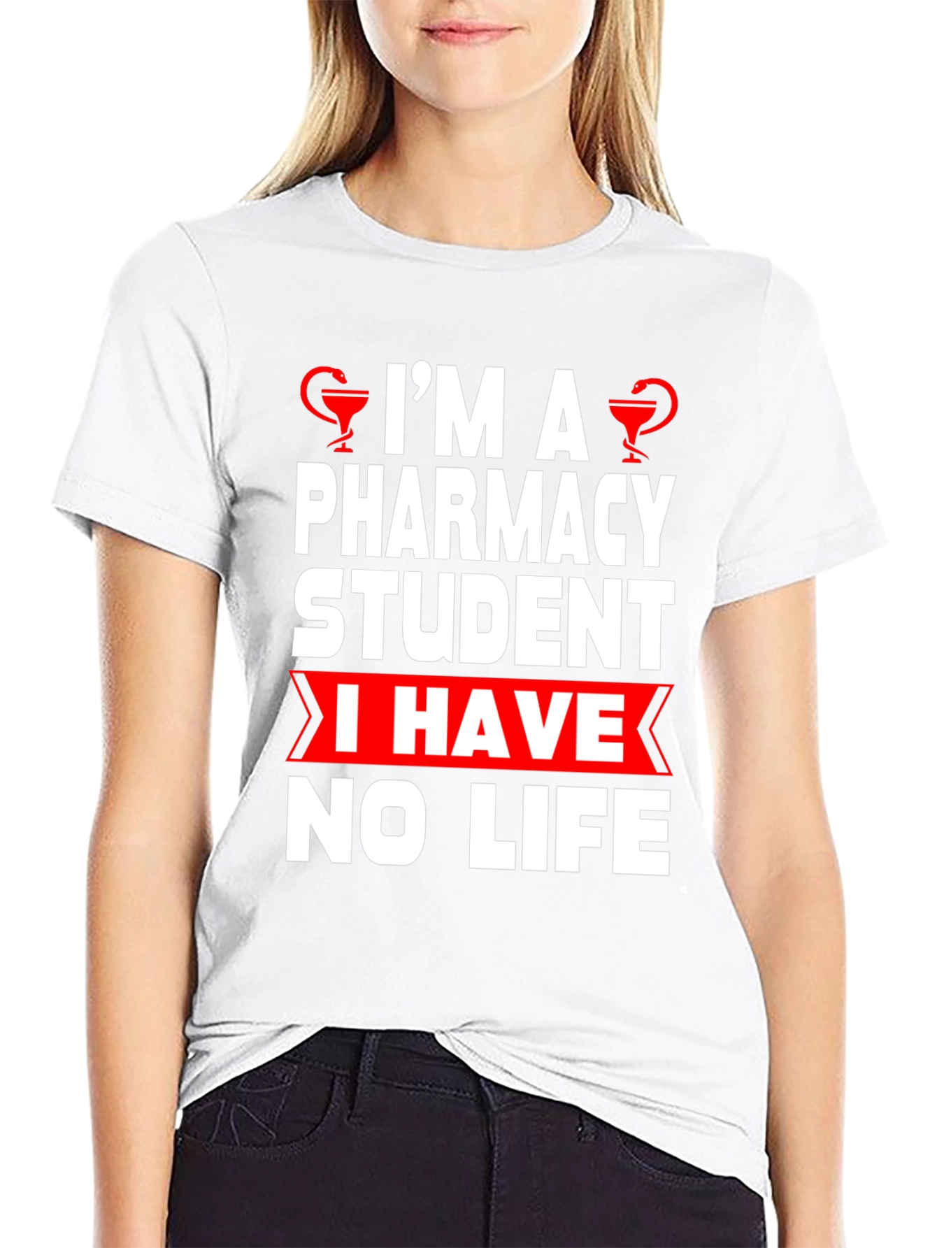 Black Pharmacy Student Humor T-Shirt - No Life! view 9