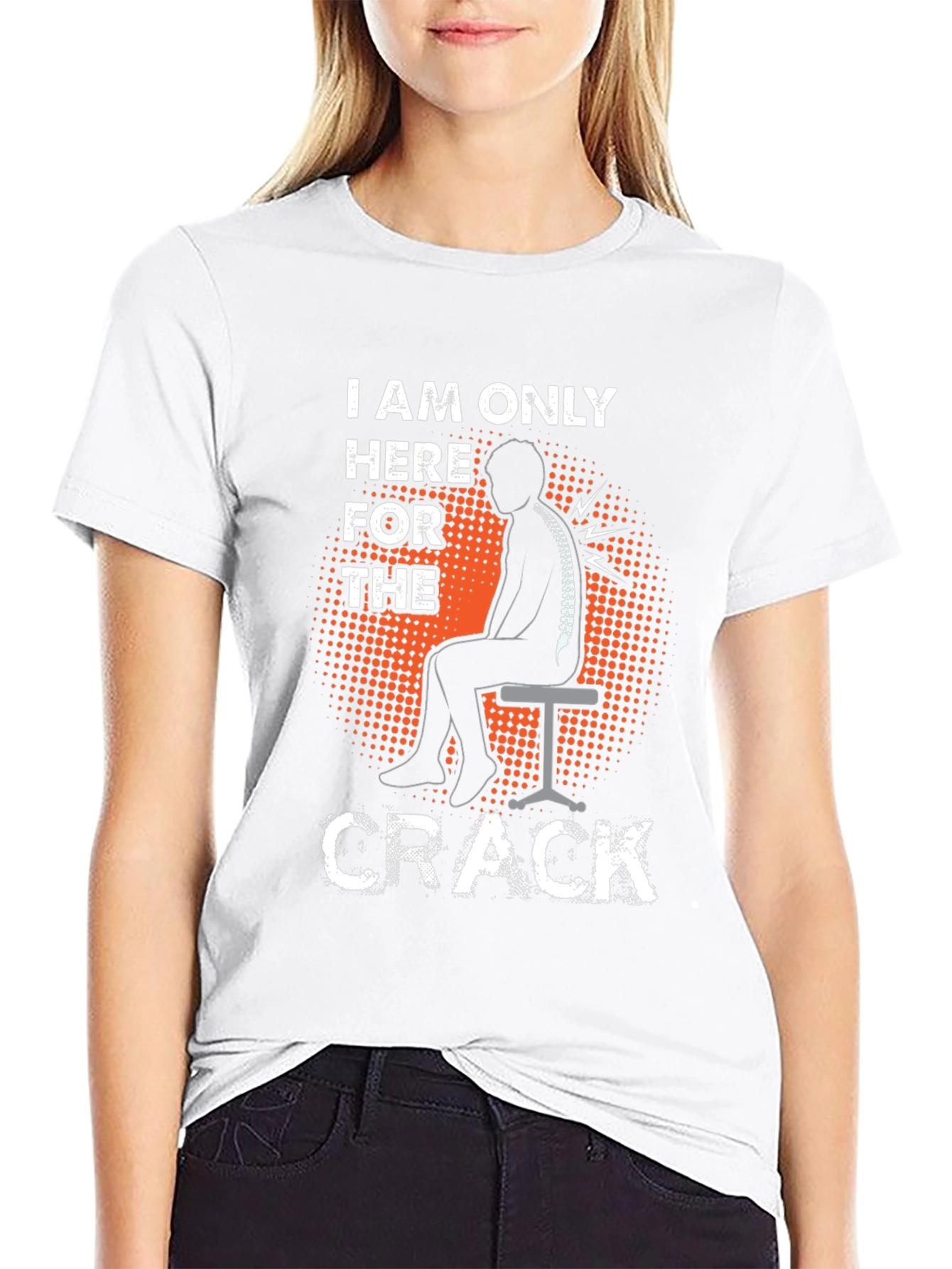 Black Chiropractor Humor T-Shirt - I'm Here For The Crack! view 9