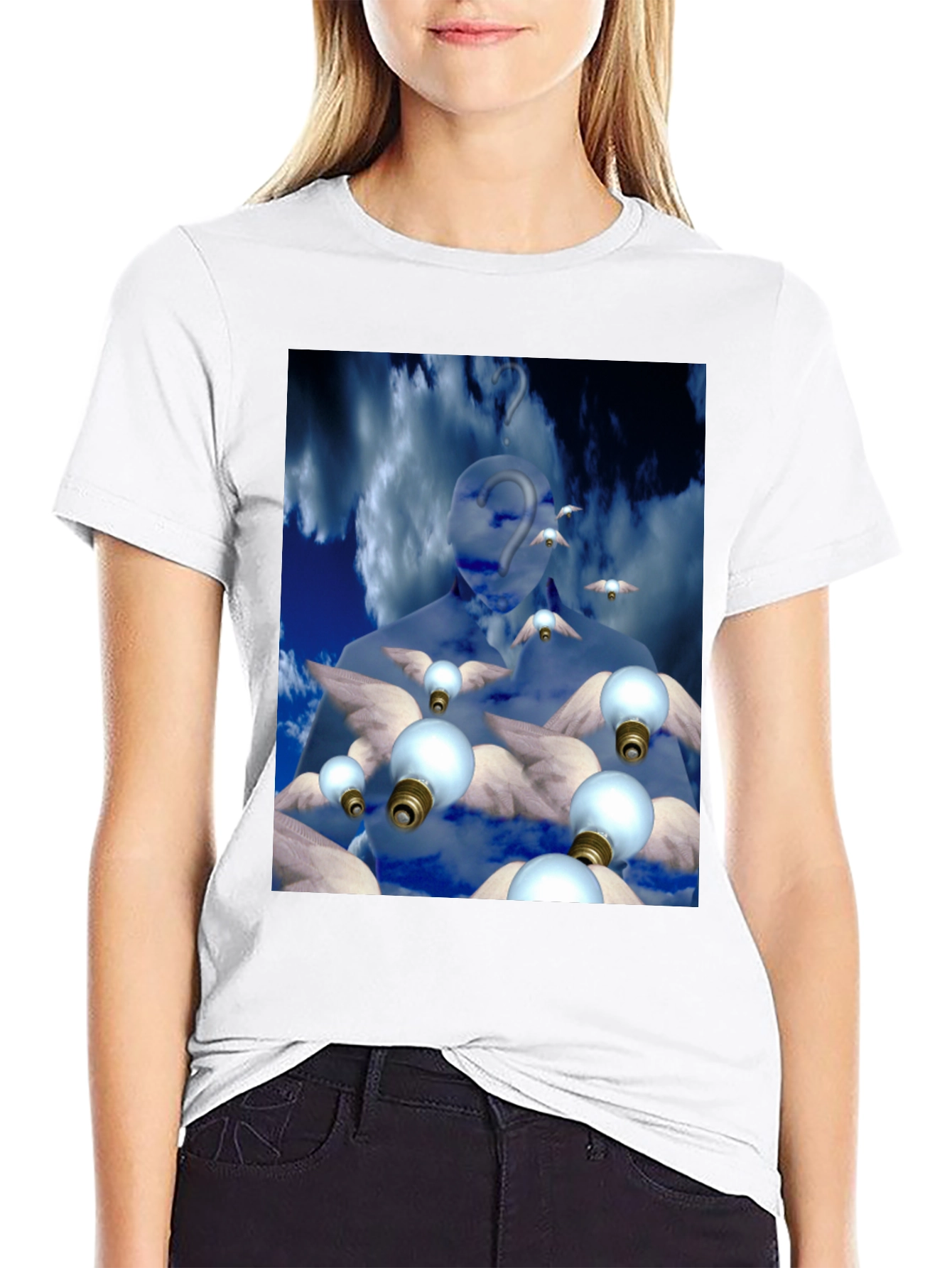 Black Surreal Dreamscape Graphic Tee view 9