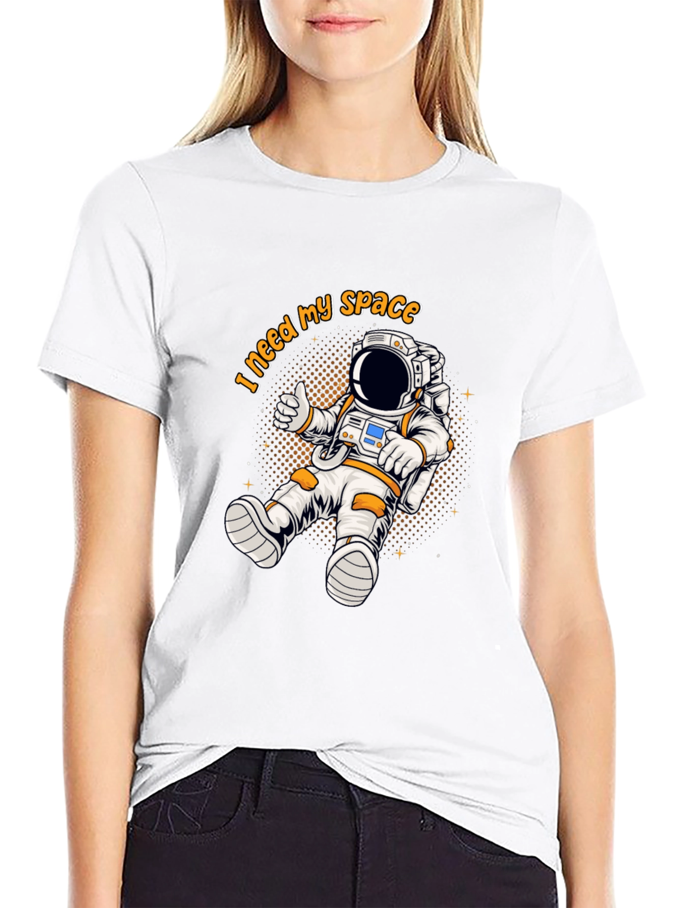 Black I Need My Space Astronaut Graphic T-Shirt view 9