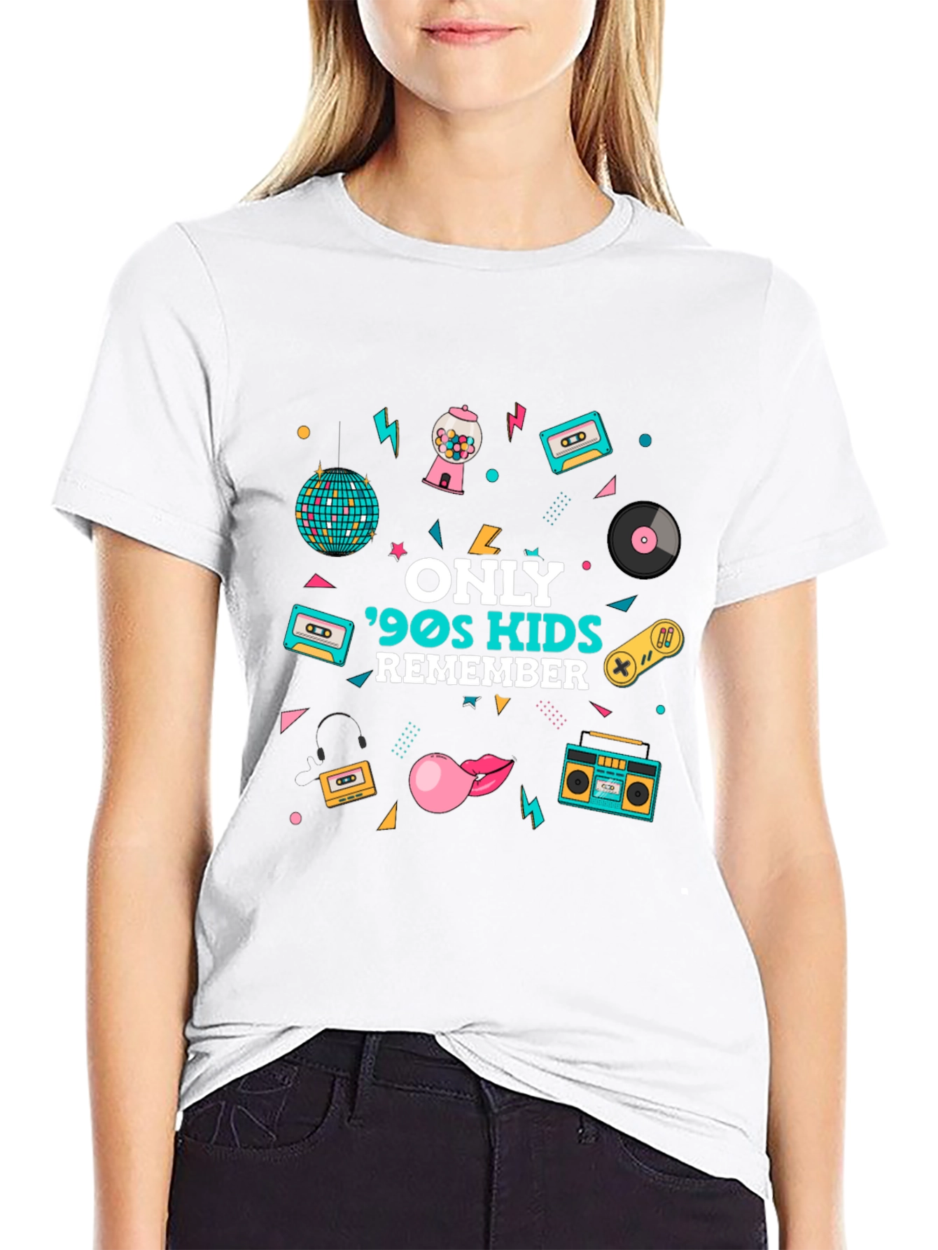 Black 90s Kids Remember Graphic T-Shirt view 9
