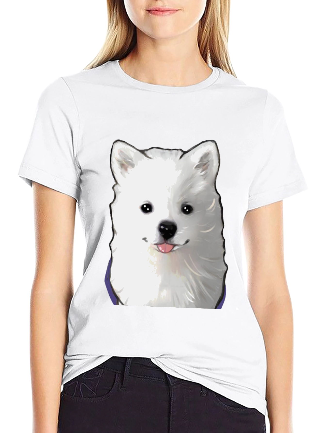 Black Cute Dog Graphic Black T-Shirt view 9