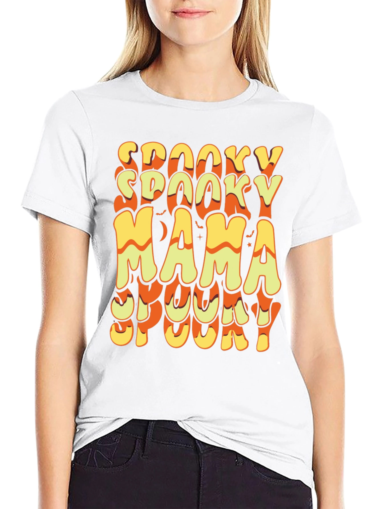 Black Spooky Mama Halloween T-Shirt view 9