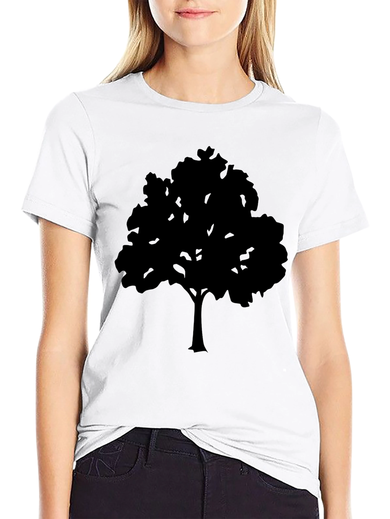 Black Black Tree Graphic Tee - Nature Inspired Design view 9