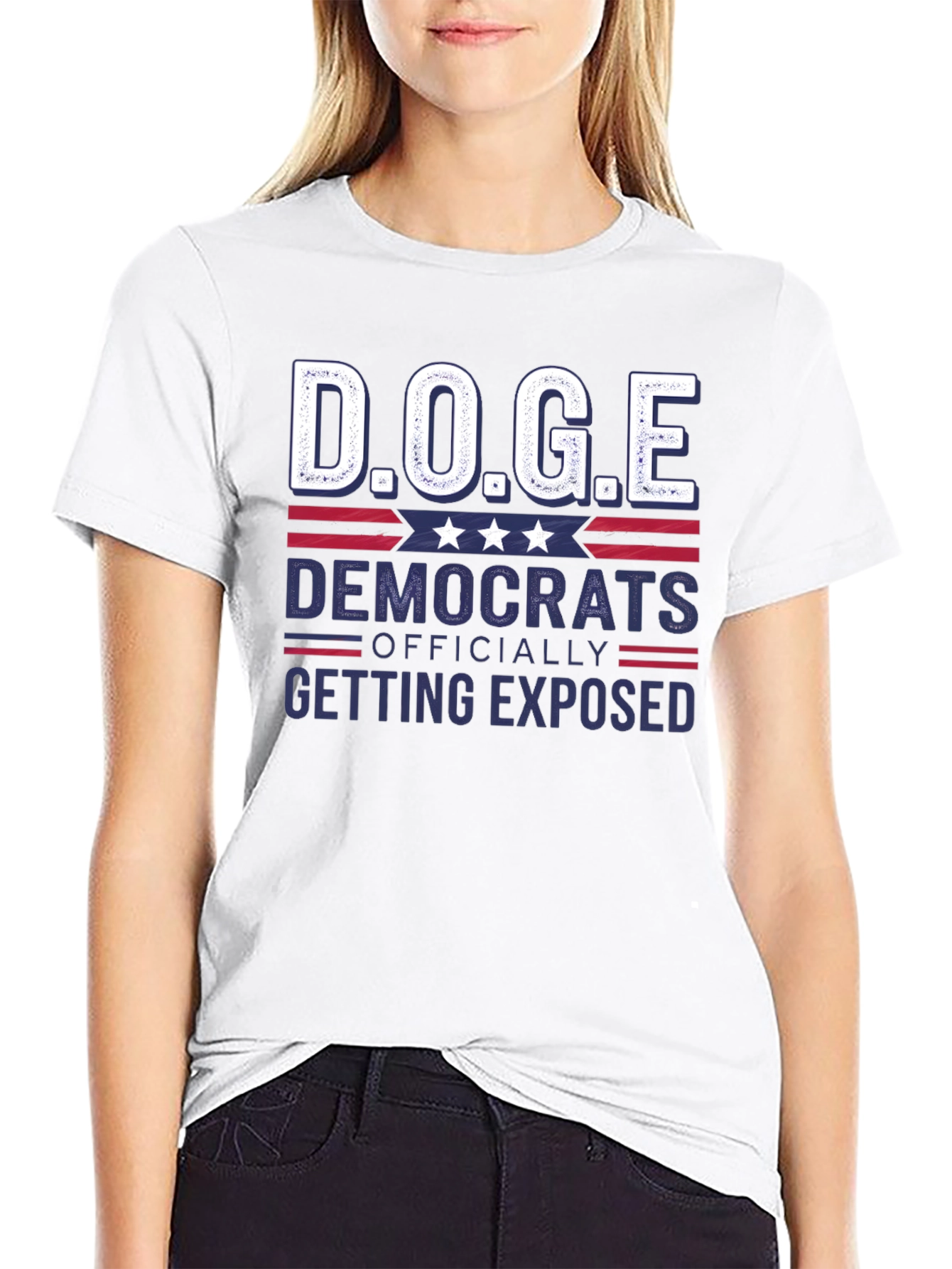 Black D.O.G.E. Democrats Exposed T-Shirt view 9