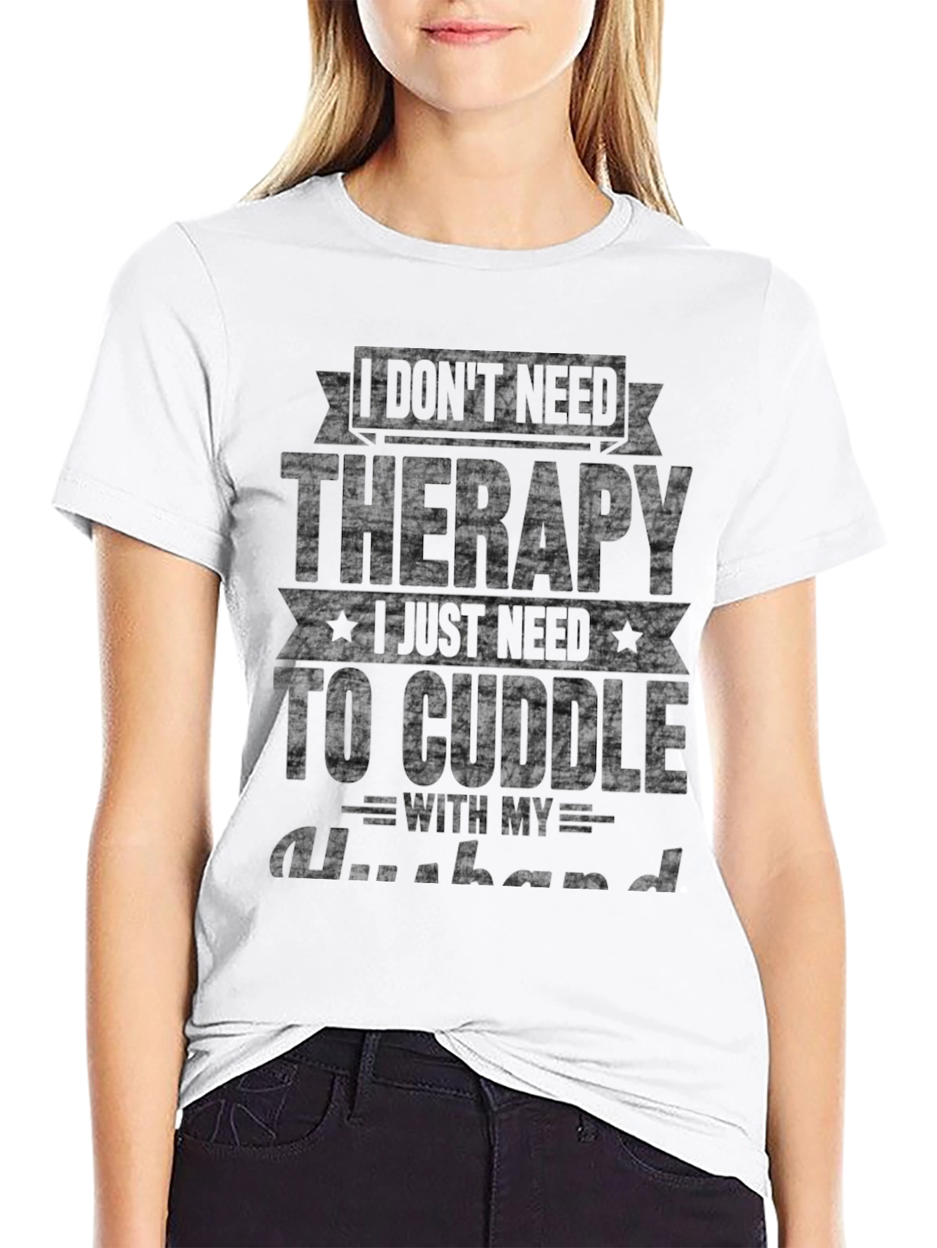 Black I Don't Need Therapy Husband T-Shirt view 9