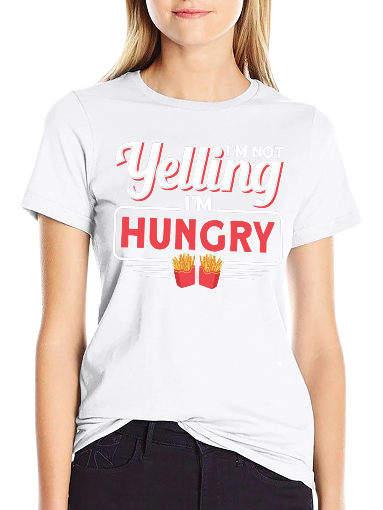 Black I'm Not Yelling I'm Hungry T-Shirt view 9