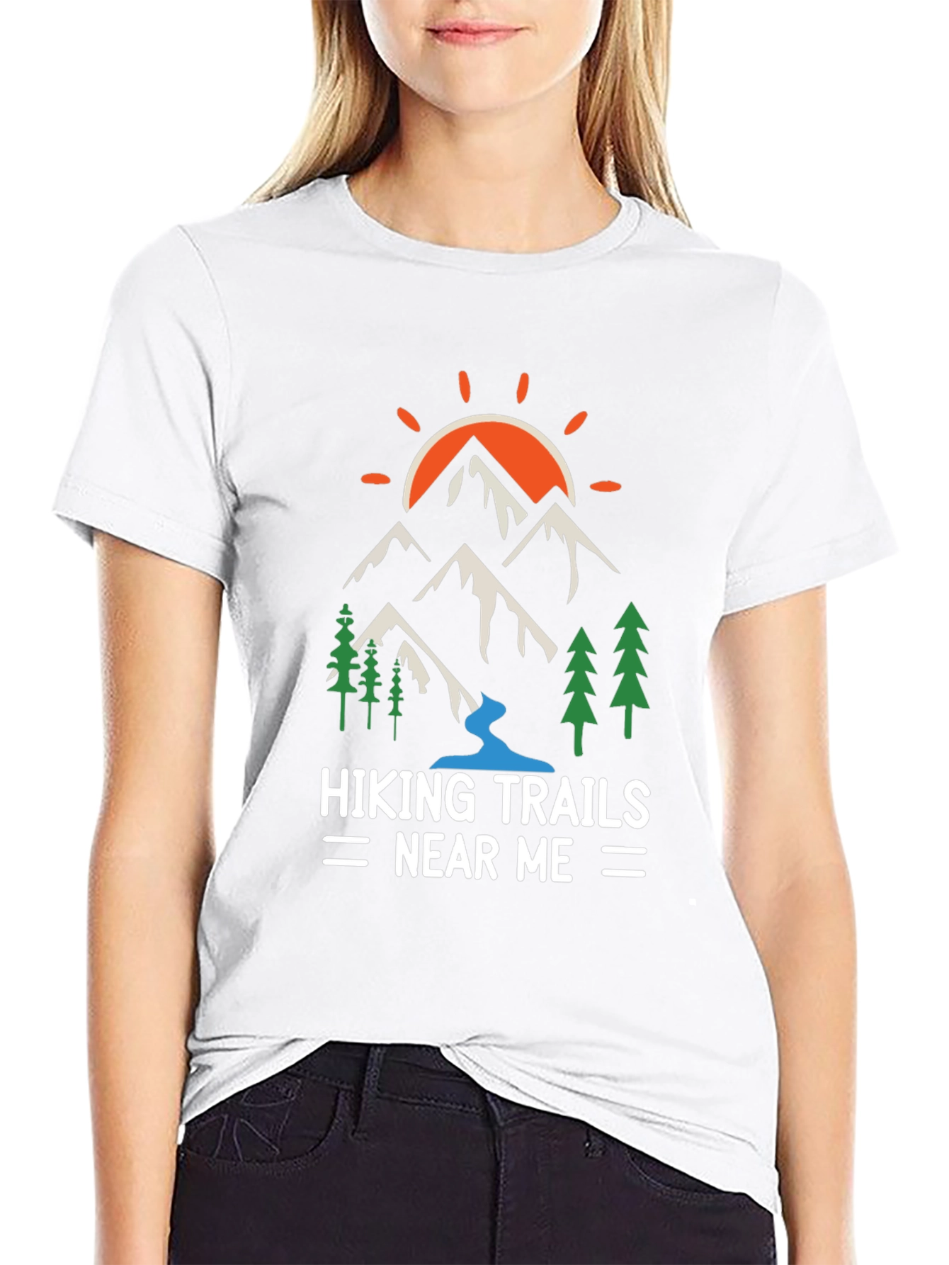 Black Hiking Trails Graphic Tee view 9