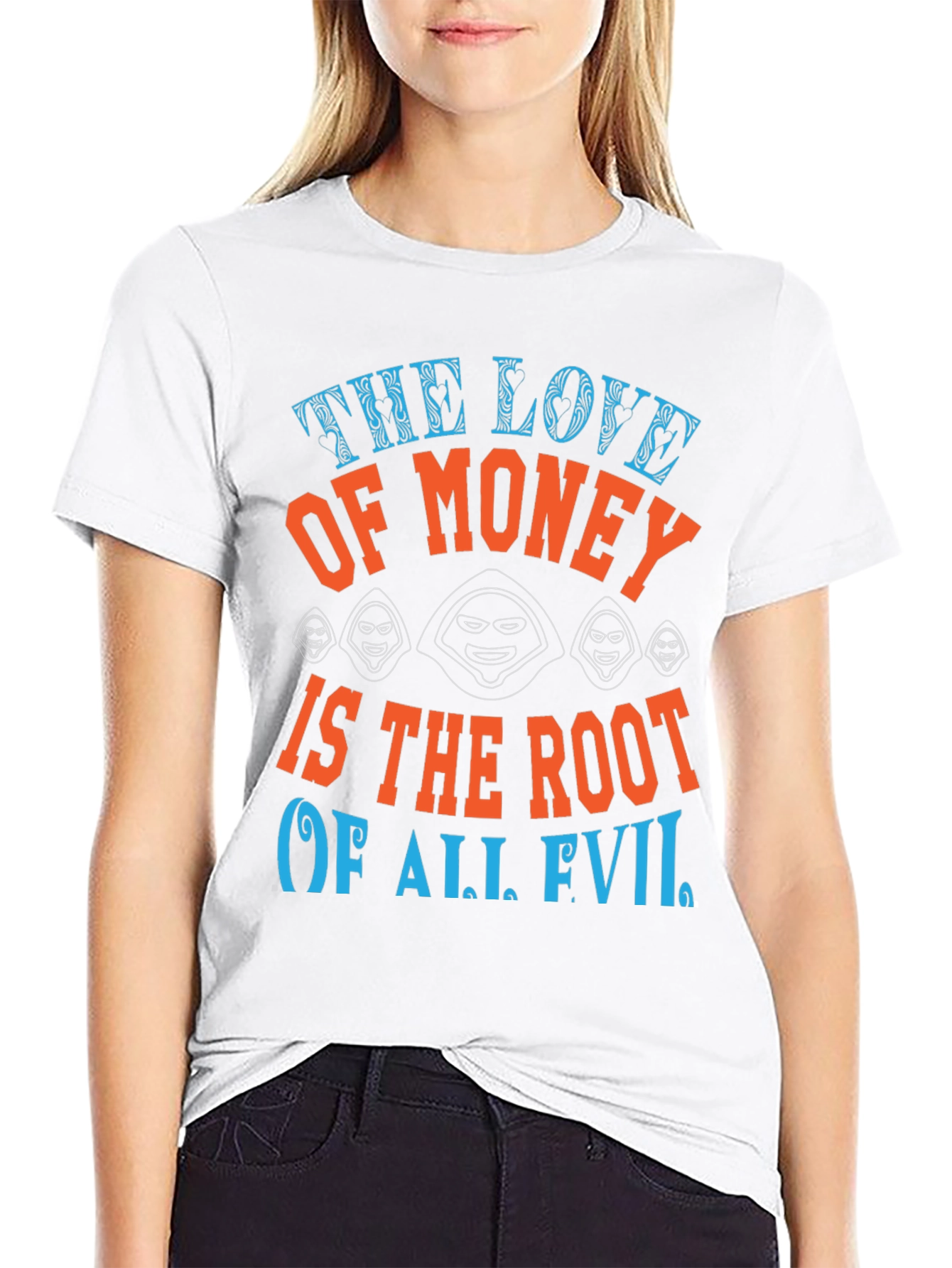 Black The Love of Money Evil Graphic T-Shirt view 9