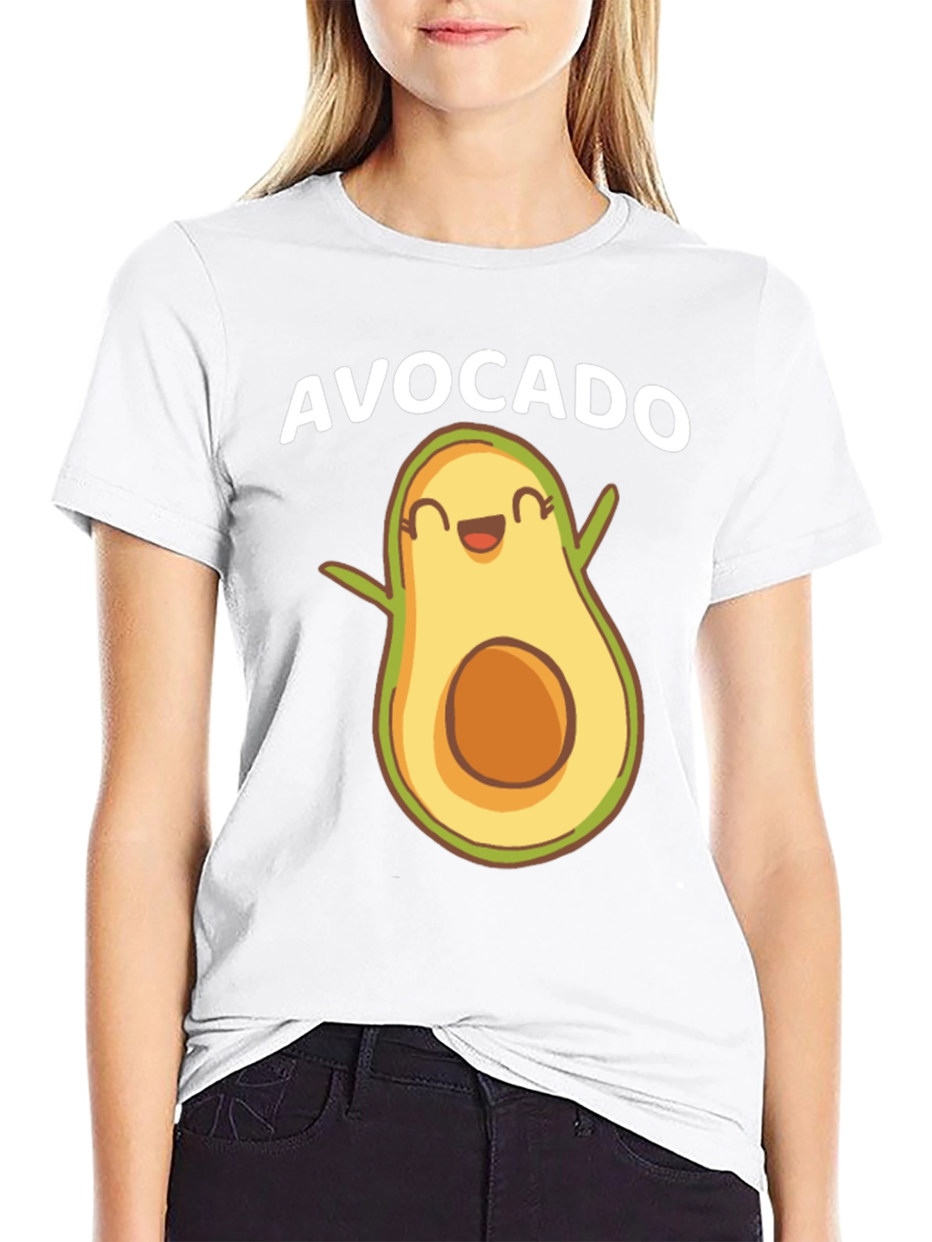 Black Funny Avocado Graphic Tee - Black view 9