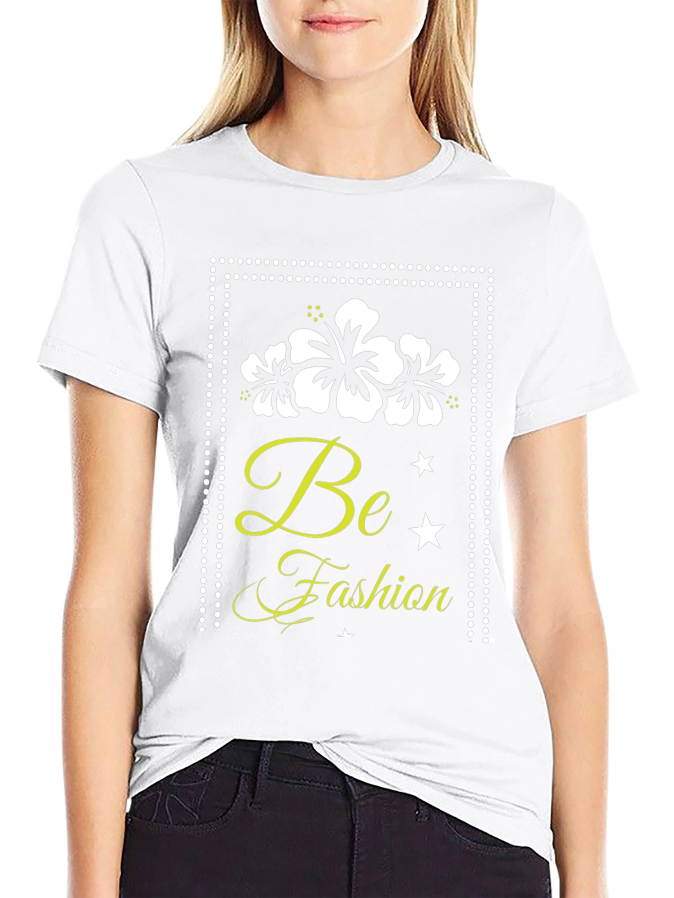 Black Be Fashion T-Shirt: Stylish Floral Graphic Tee view 9