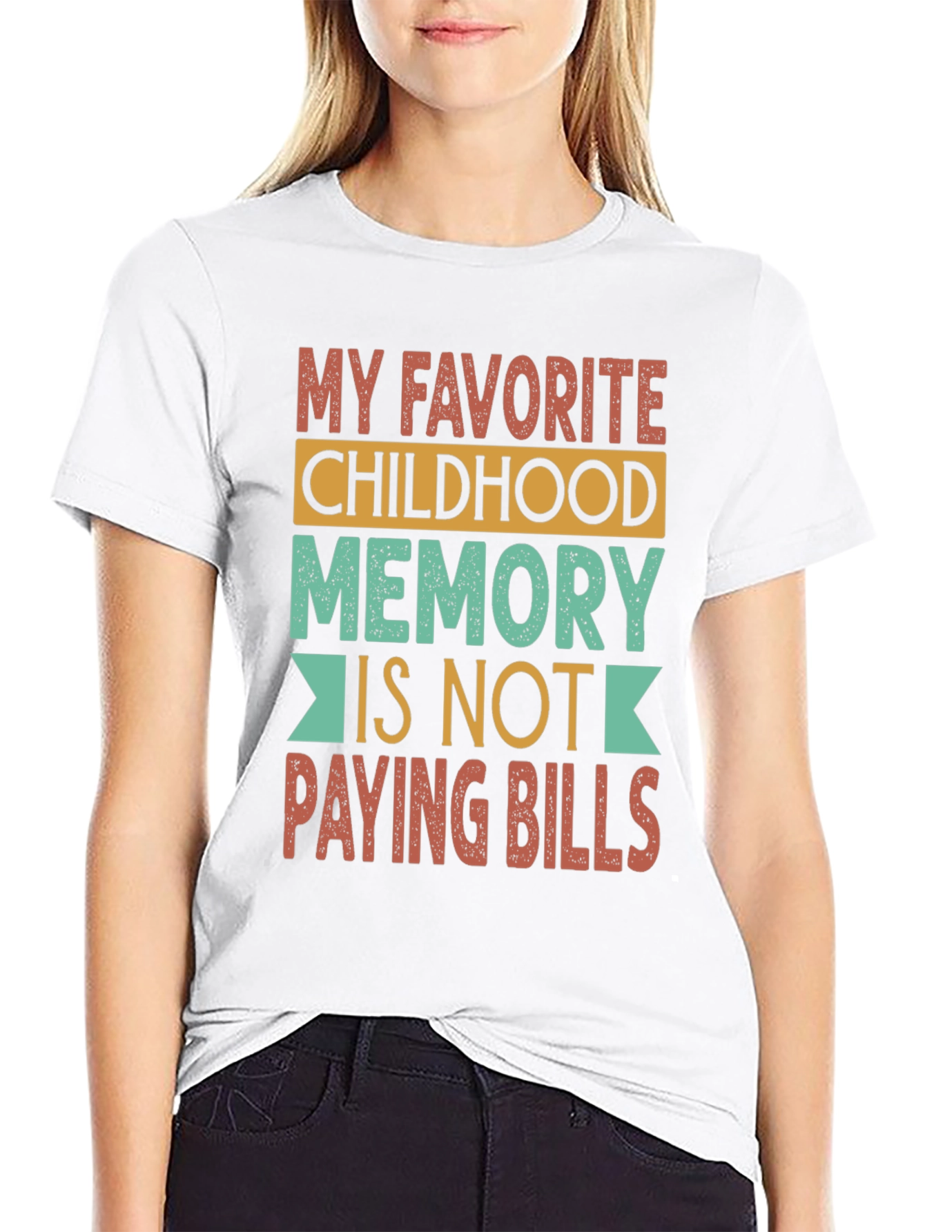 Black Funny Childhood Memory T-Shirt - Not Paying Bills view 9