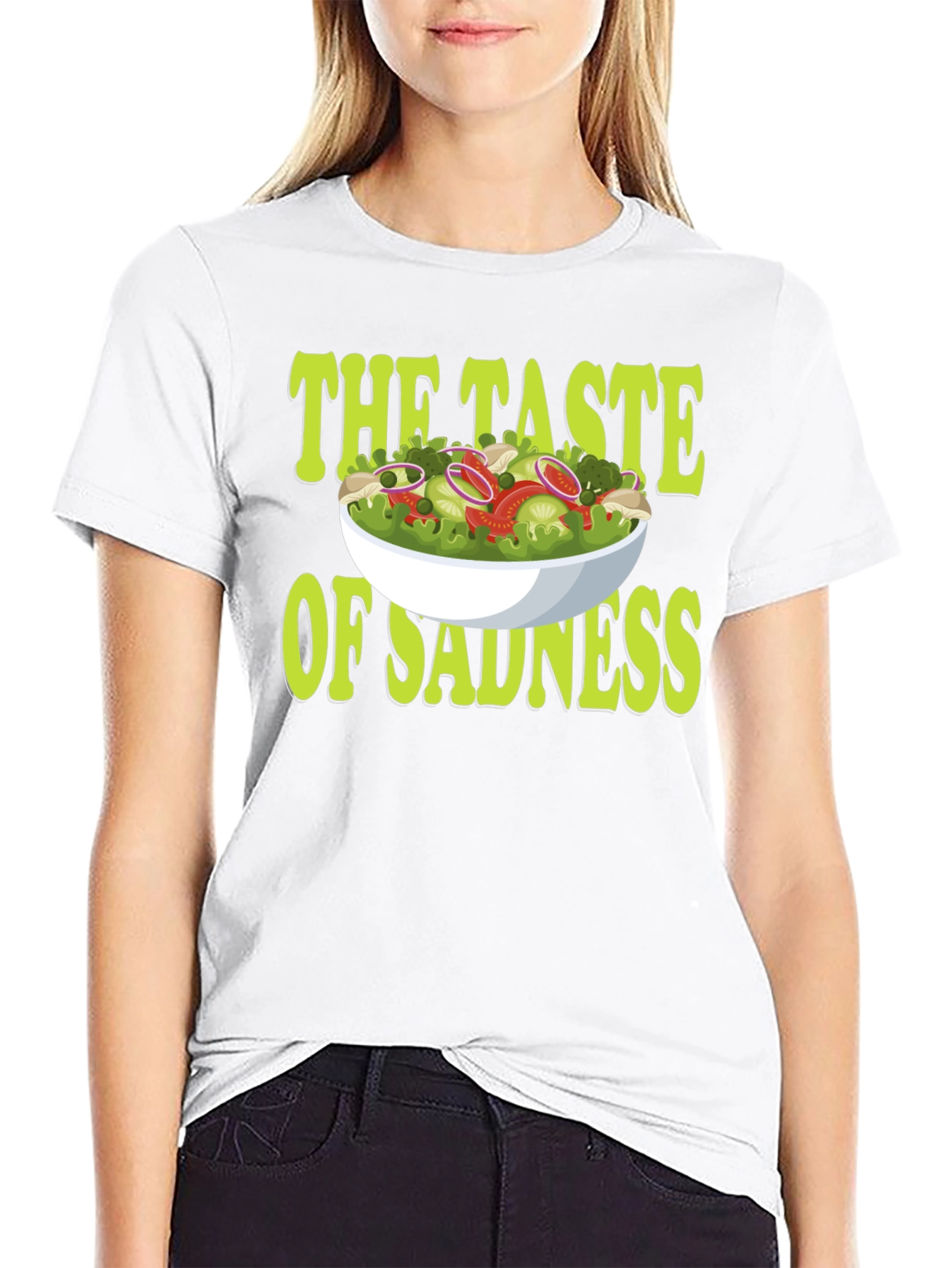 Black Taste of Sadness Salad Graphic T-Shirt view 9