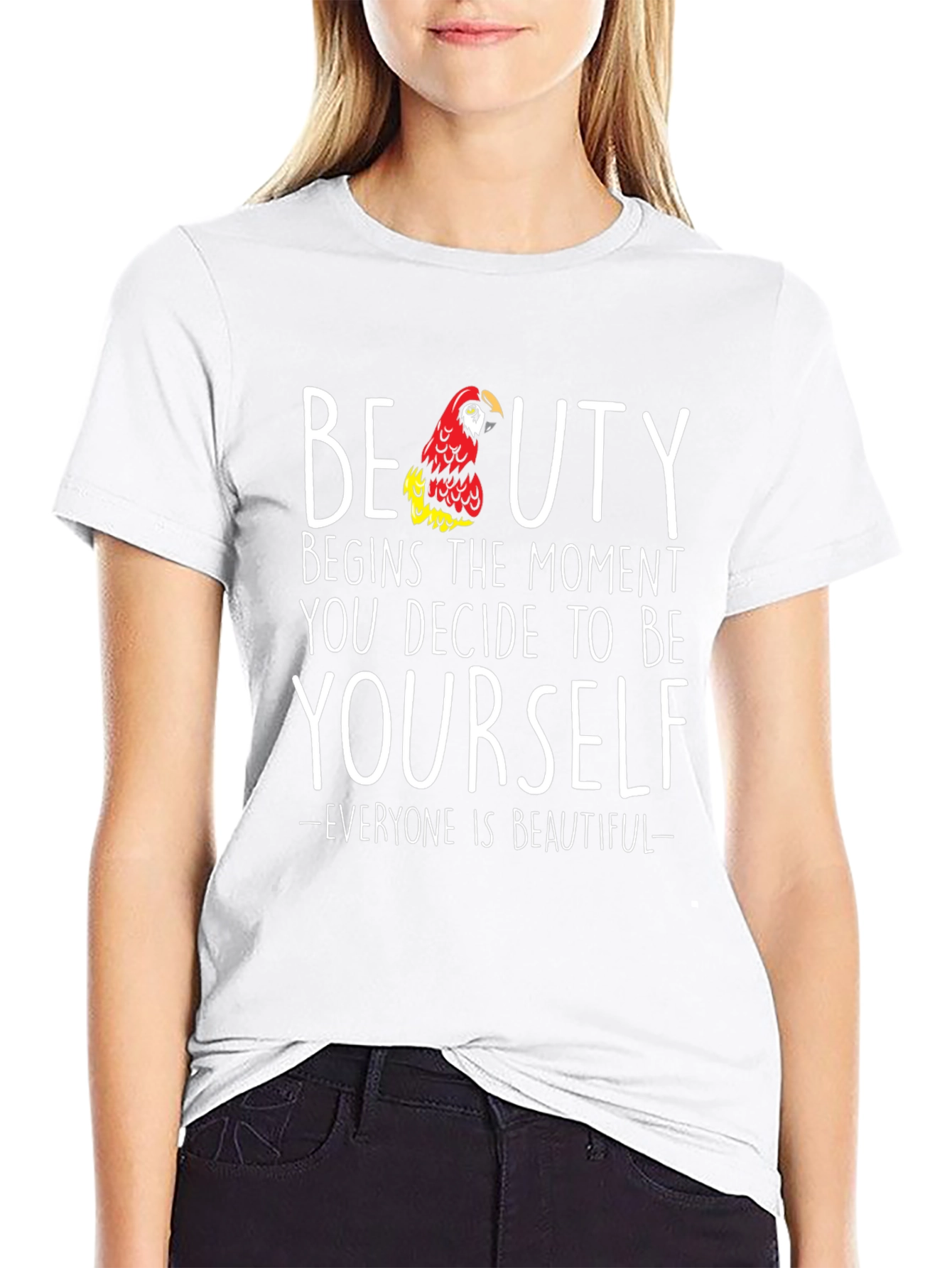 Black Beauty Yourself Parrot Graphic Tee - Unisex Cotton T-Shirt view 9