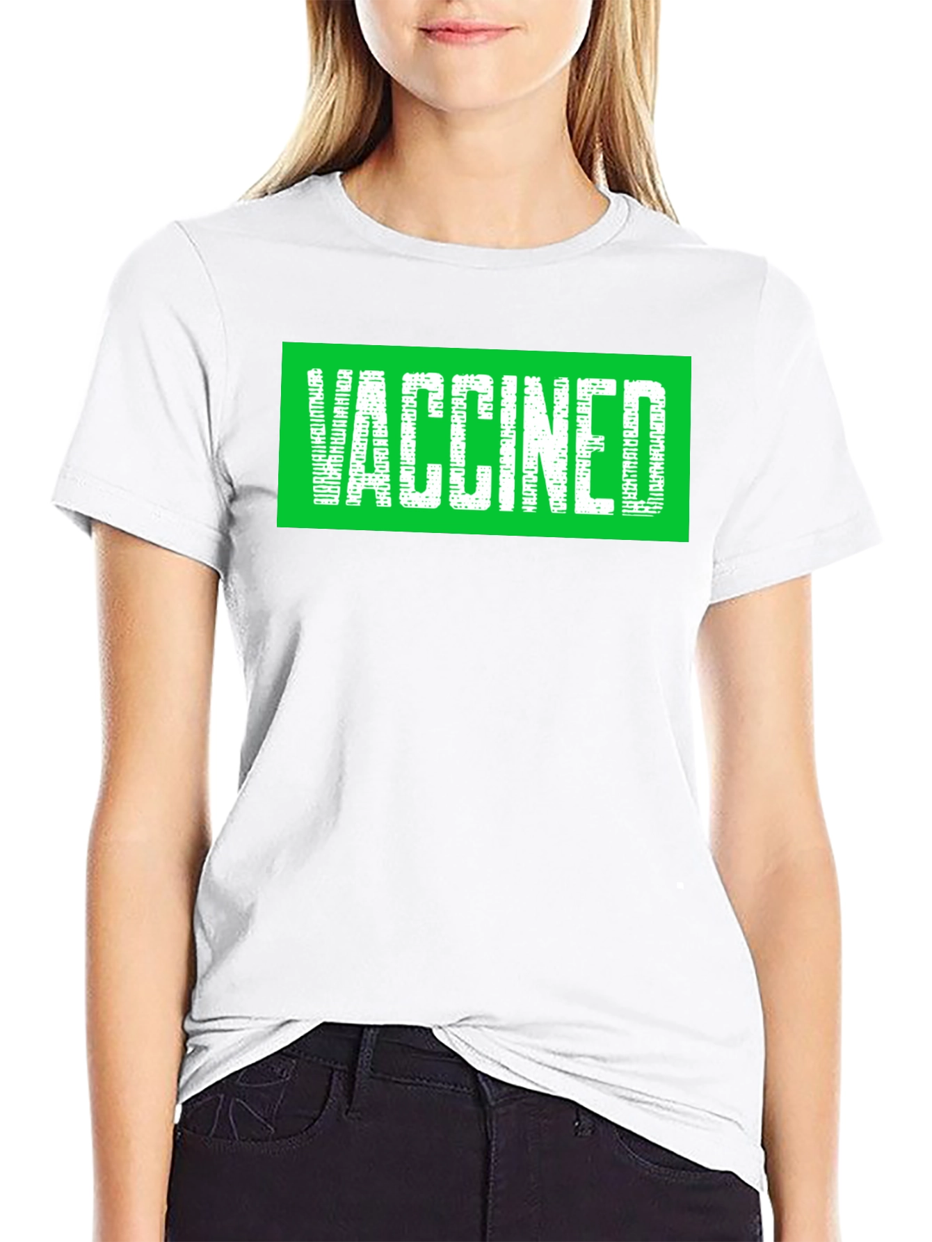 Black Vaccinated Graphic Print T-Shirt view 9
