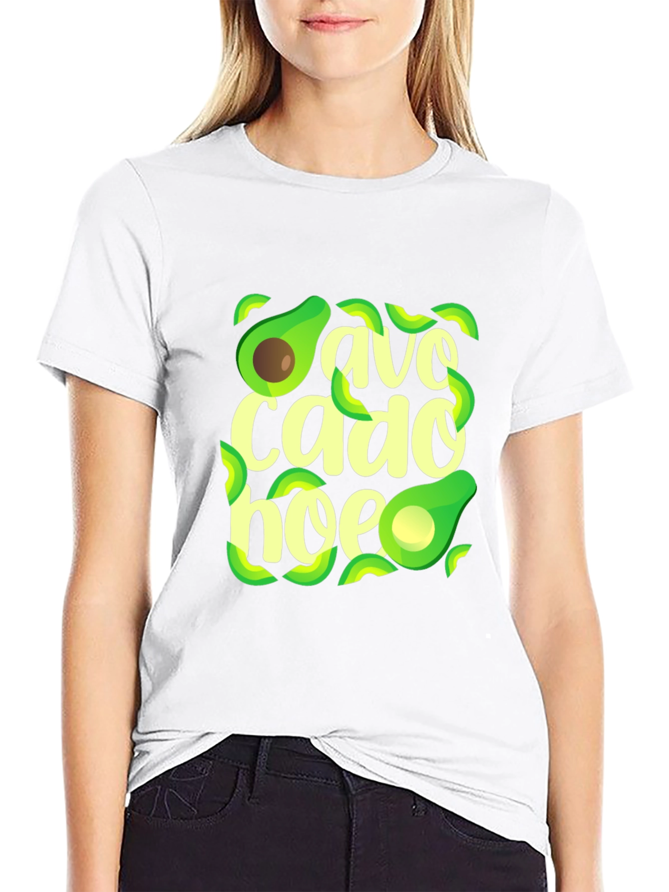 Black Avocado Hoe T-Shirt - Trendy Graphic Tee view 9